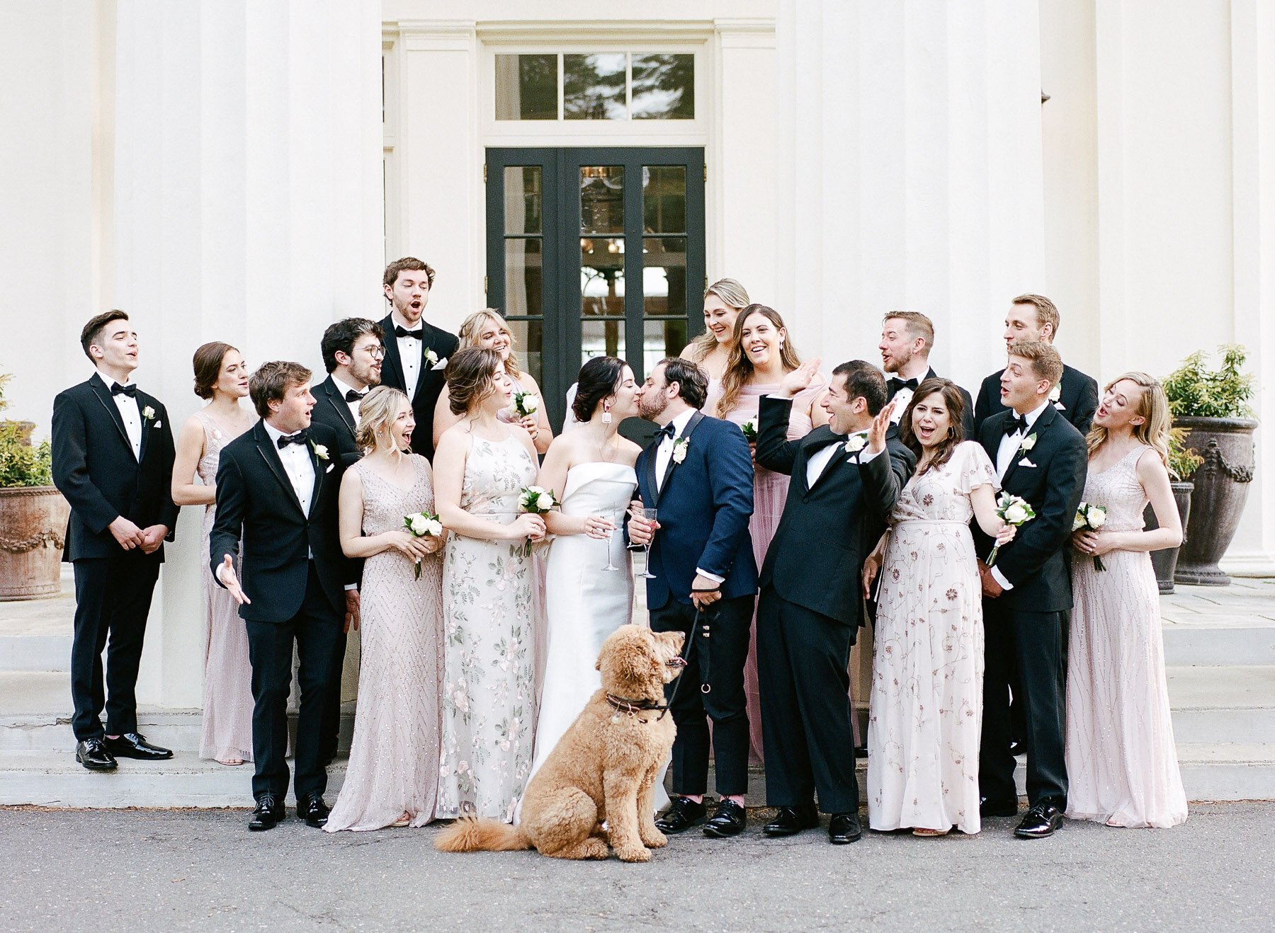 Wadsworth Mansion Wedding with Wildflower Events &amp; Design featuring Carolina Herrera Wedding Gown and Jenny Yoo bridesmaid dresses