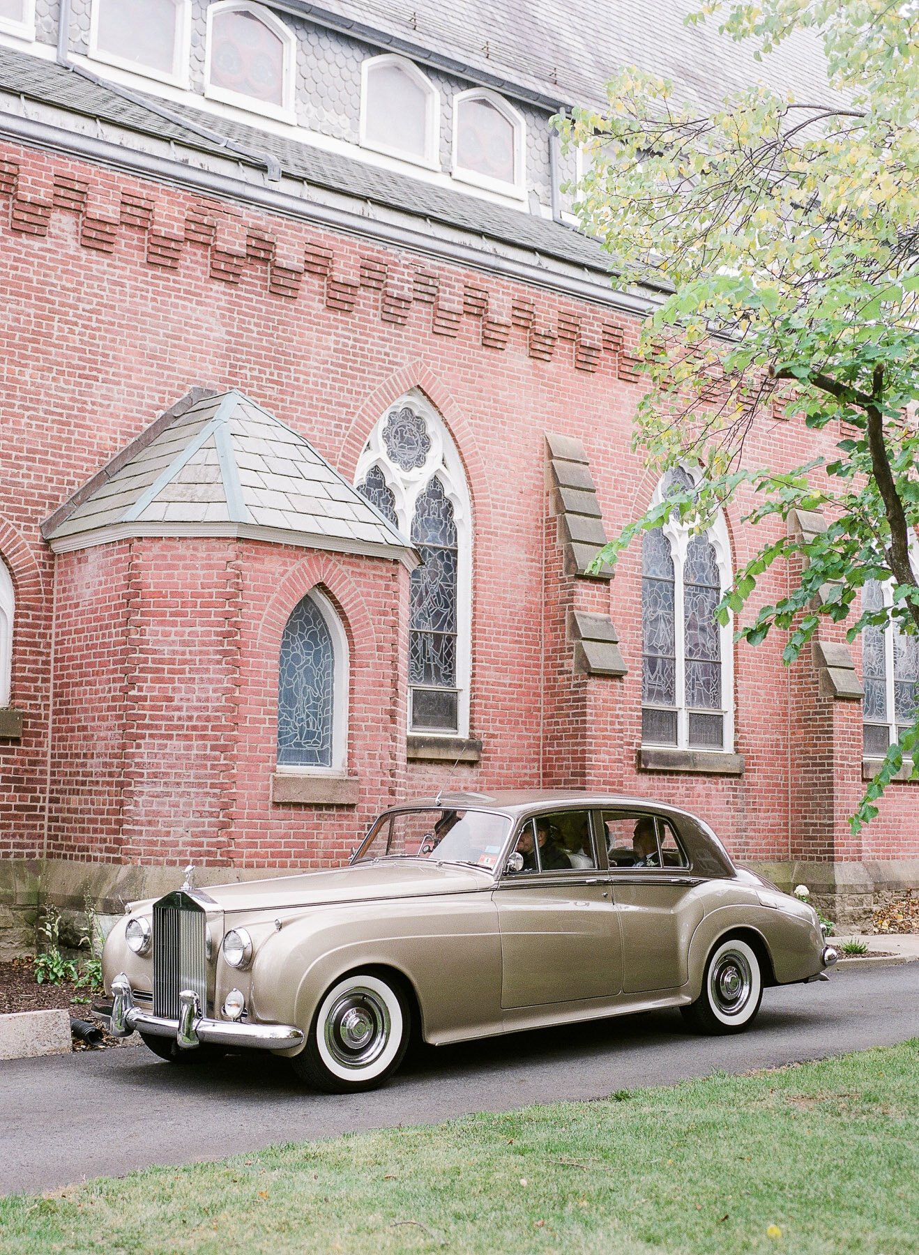 vintage car at assumption church in morristown nj