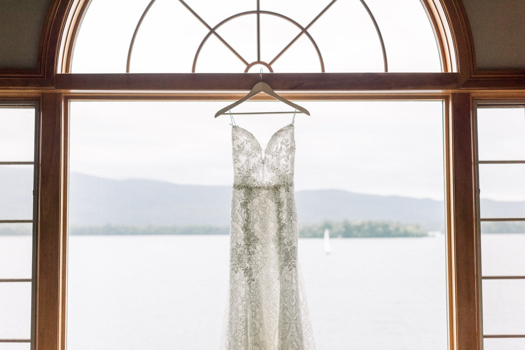 Monique Lhullier Wedding Dress Lake George Wedding