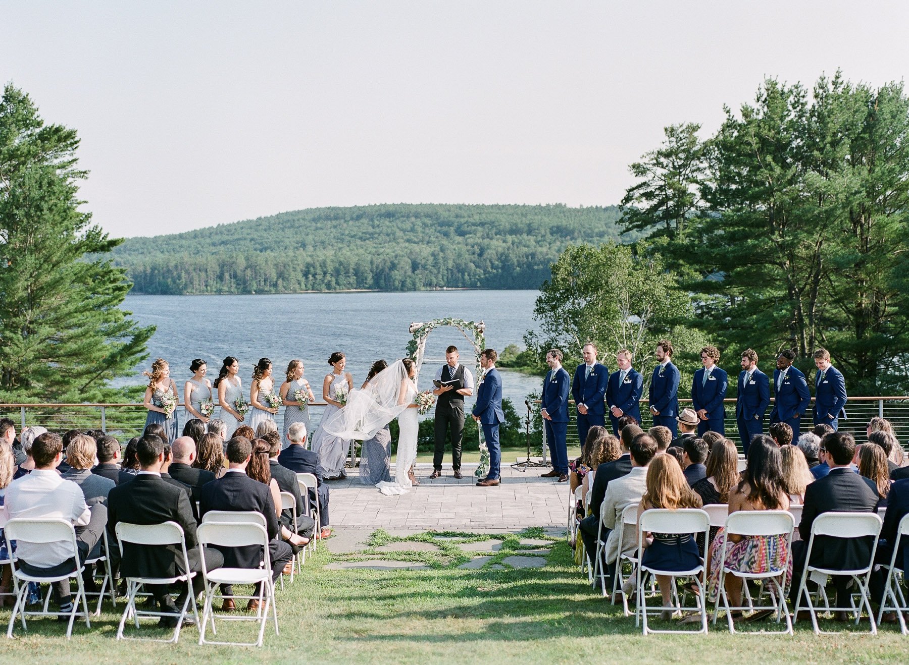 Ceremony Bear Mountain Inn Waterford Maine Wedding