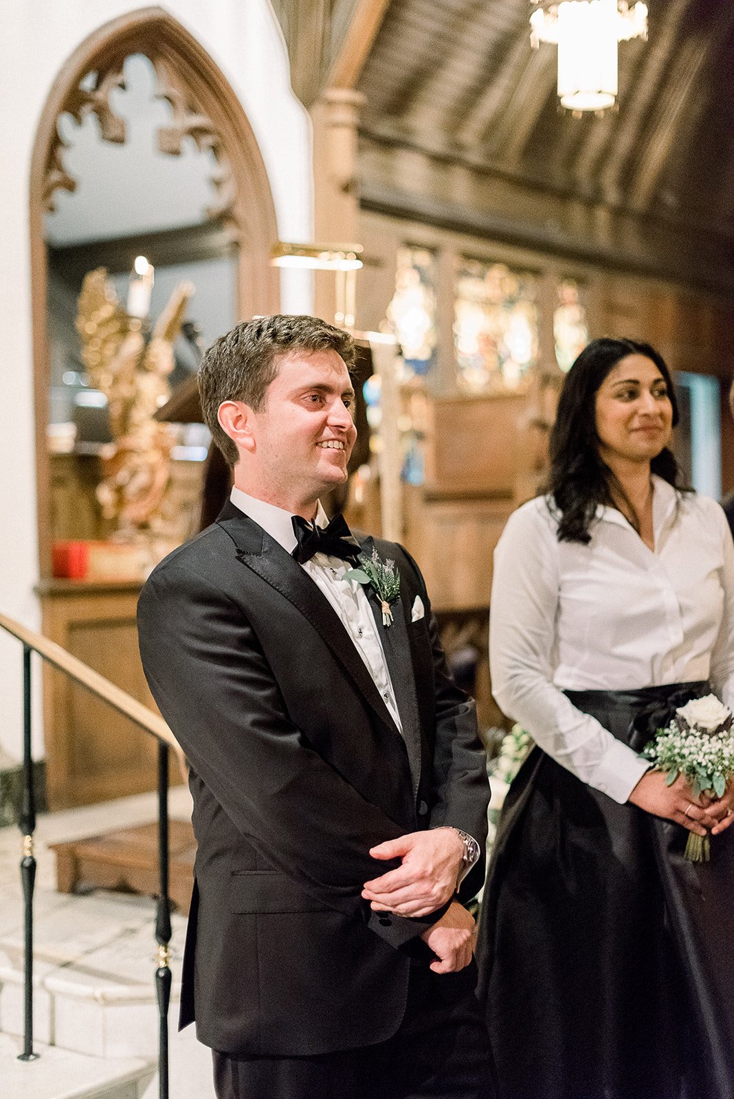 Groom seeing bride for first time