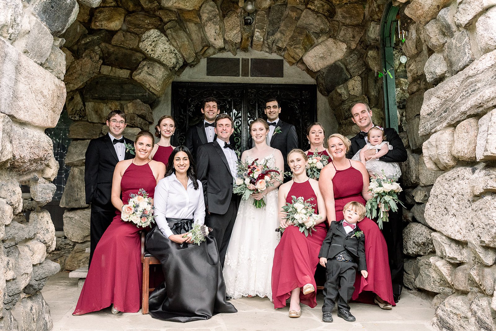 Bridal Party Portrait Rainy Day