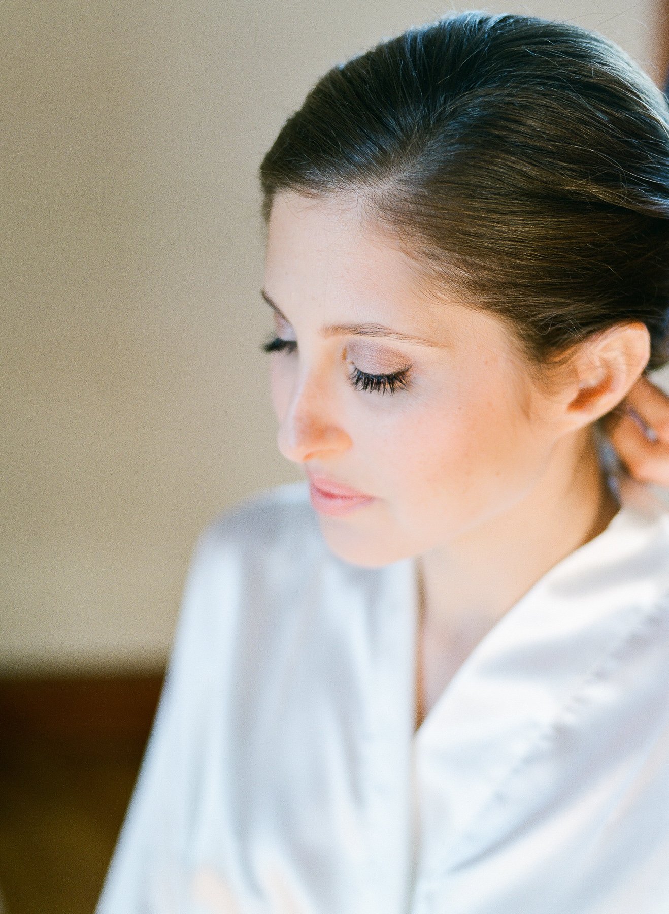 Close up of bridal makeup