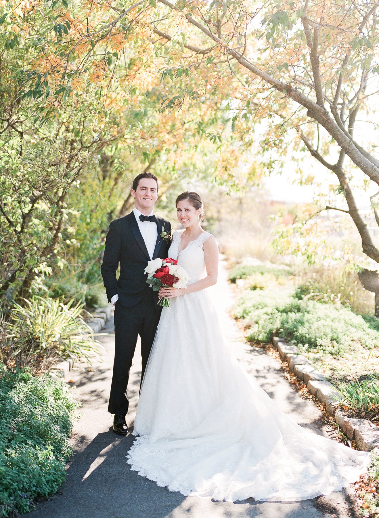 Bride and Groom in Liberty warehouse wedding in Brooklyn, NY documented by NY wedding film photographer, Michelle Lange Brooklyn New York