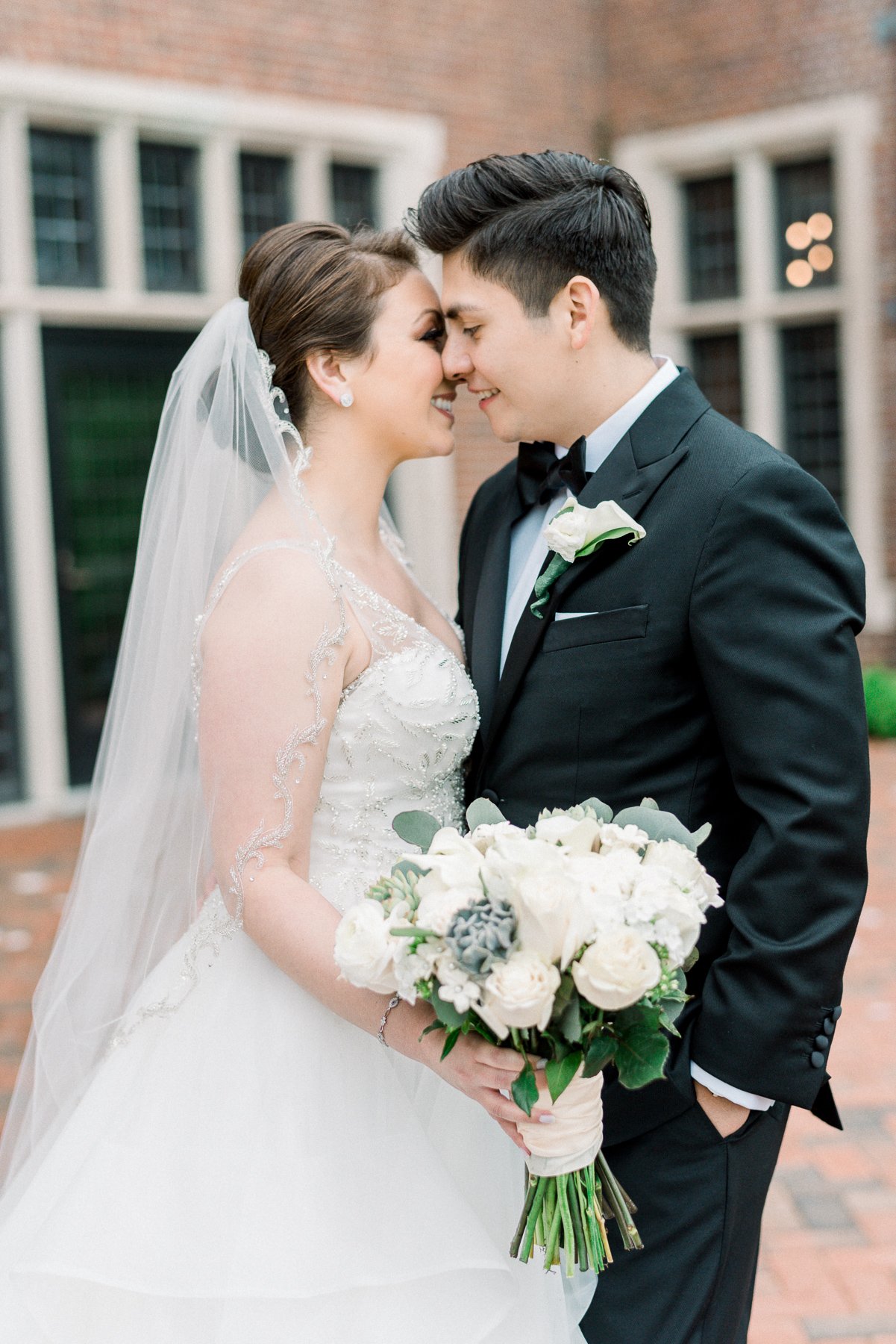 Bride and Groom Kissing