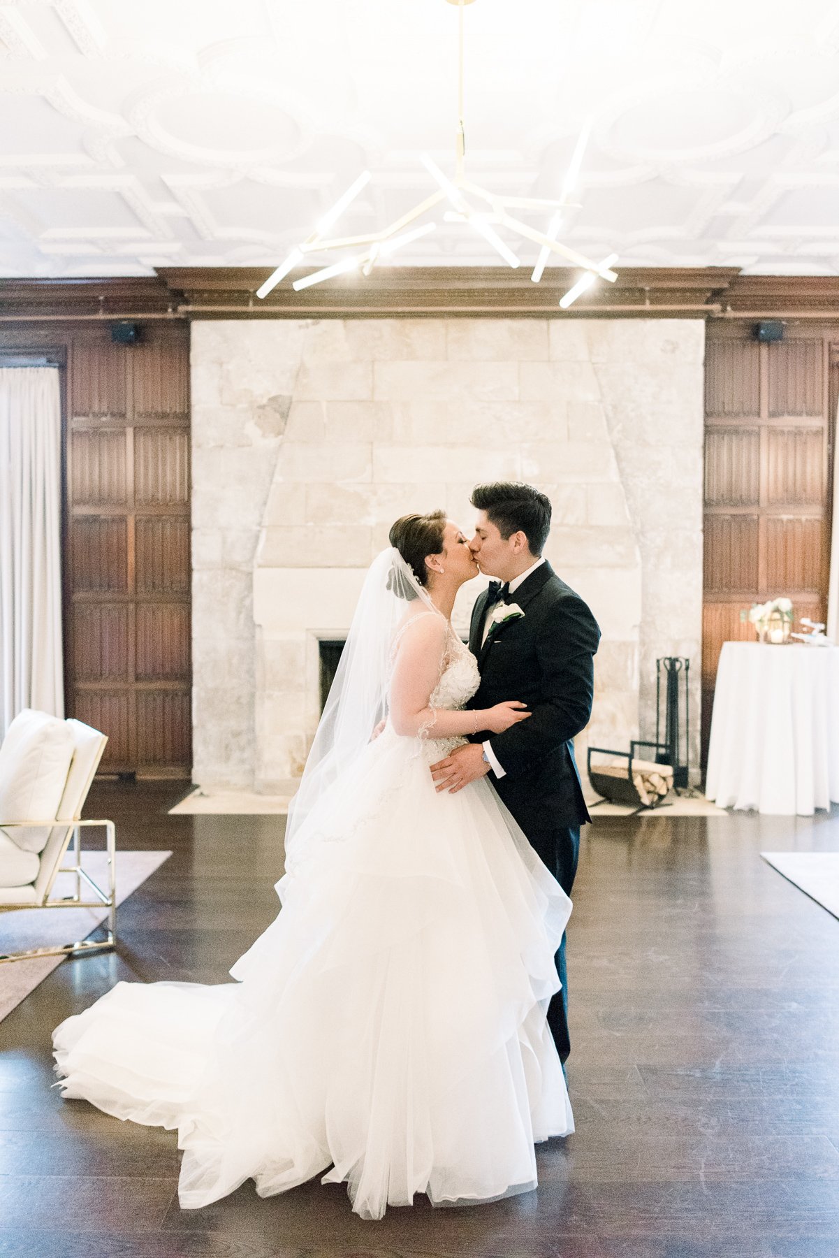 Indoor Portraits of Bride and Groom at Natirar