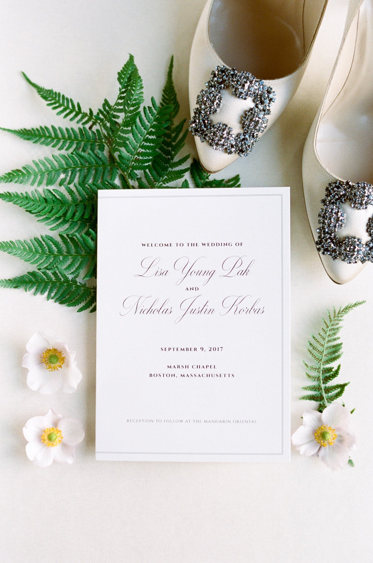 Invitation for Wedding at the Mandarin Oriental in Boston