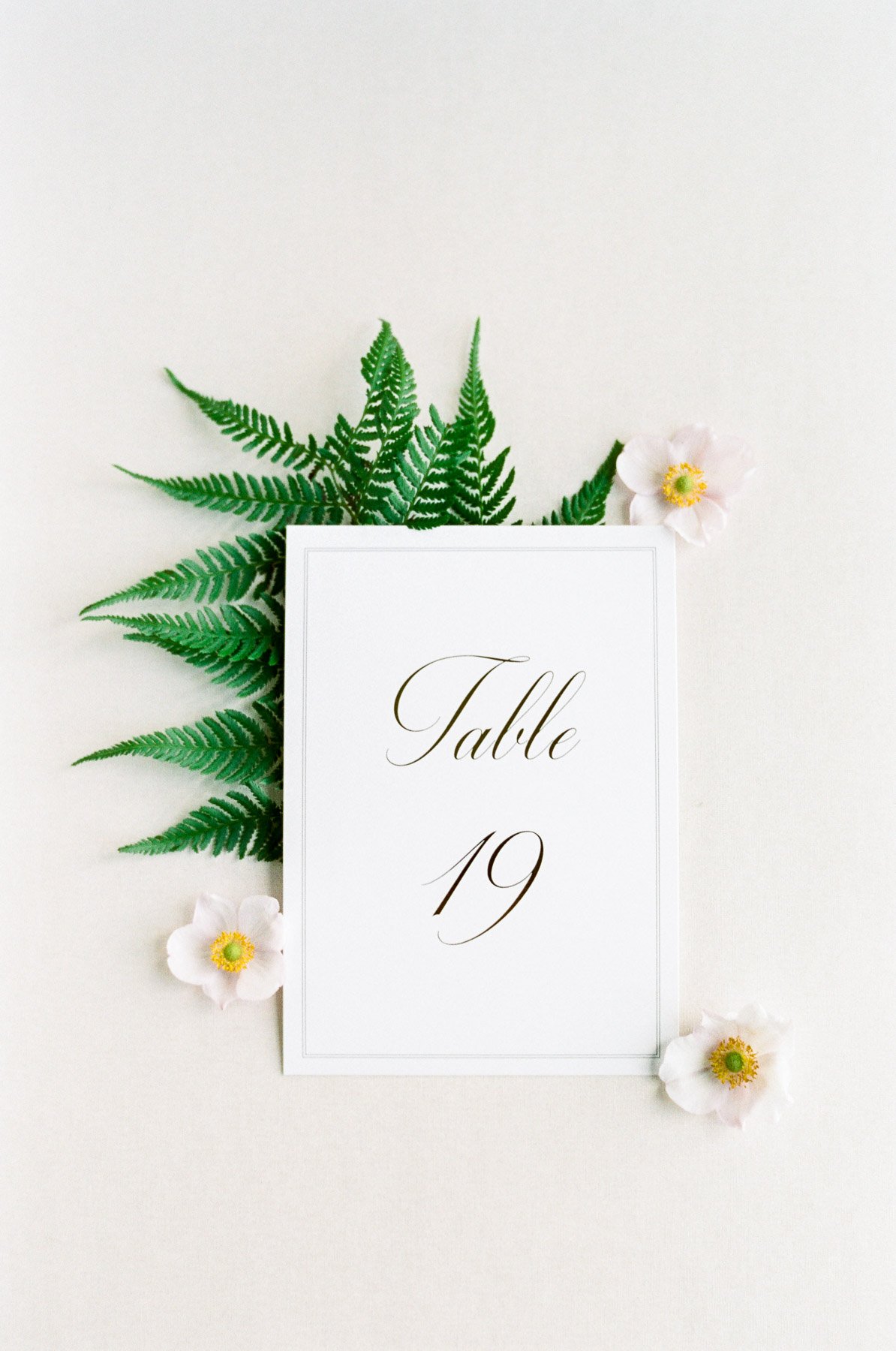 Table Numbers for Wedding at the Mandarin Oriental in Boston