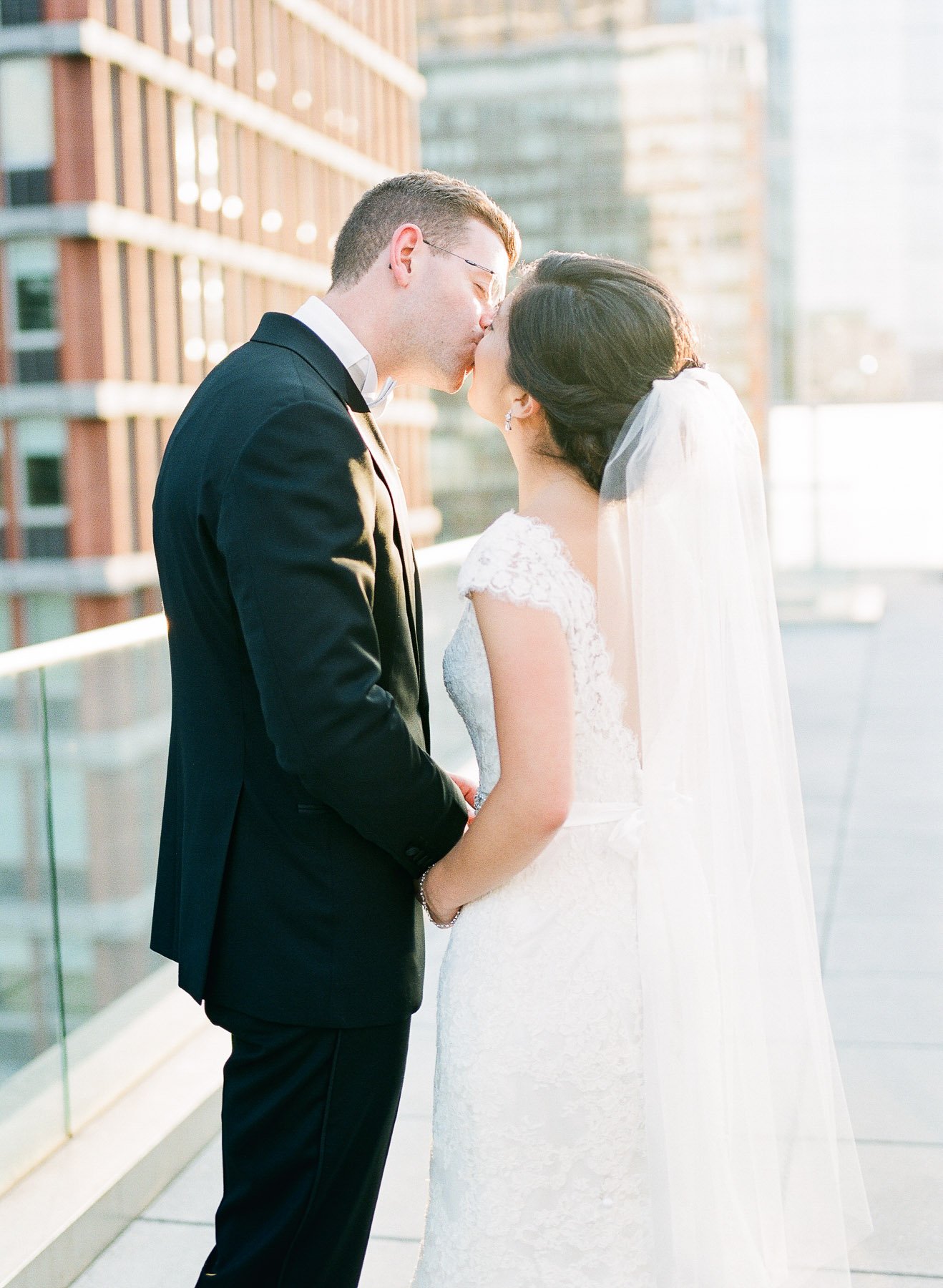 Rooftop portraits for Wedding at Mandarin Oriental in Boston