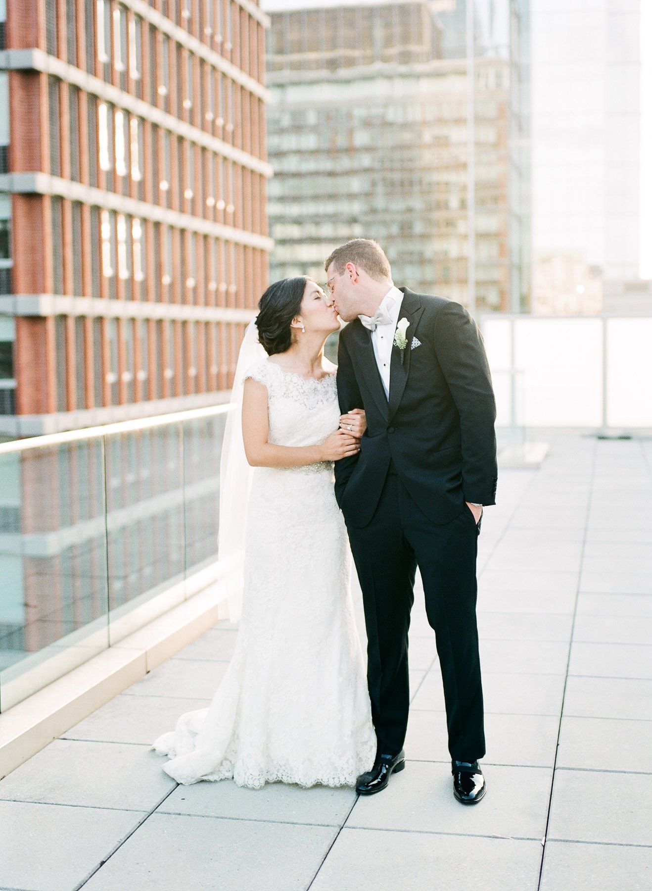 Rooftop portraits for Wedding at Mandarin Oriental in Boston