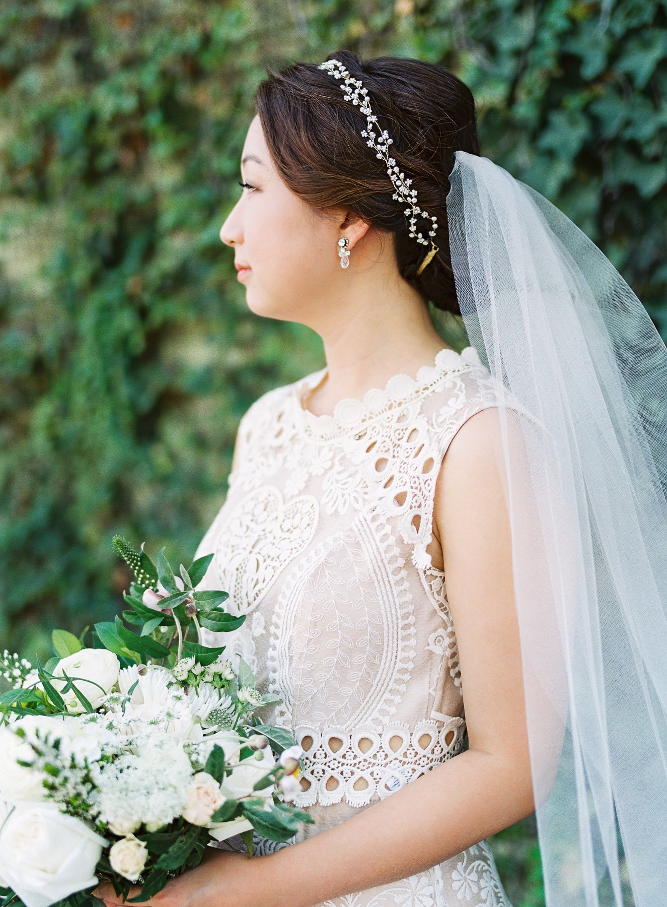 BHLDN Wedding Gown and Hairpiece