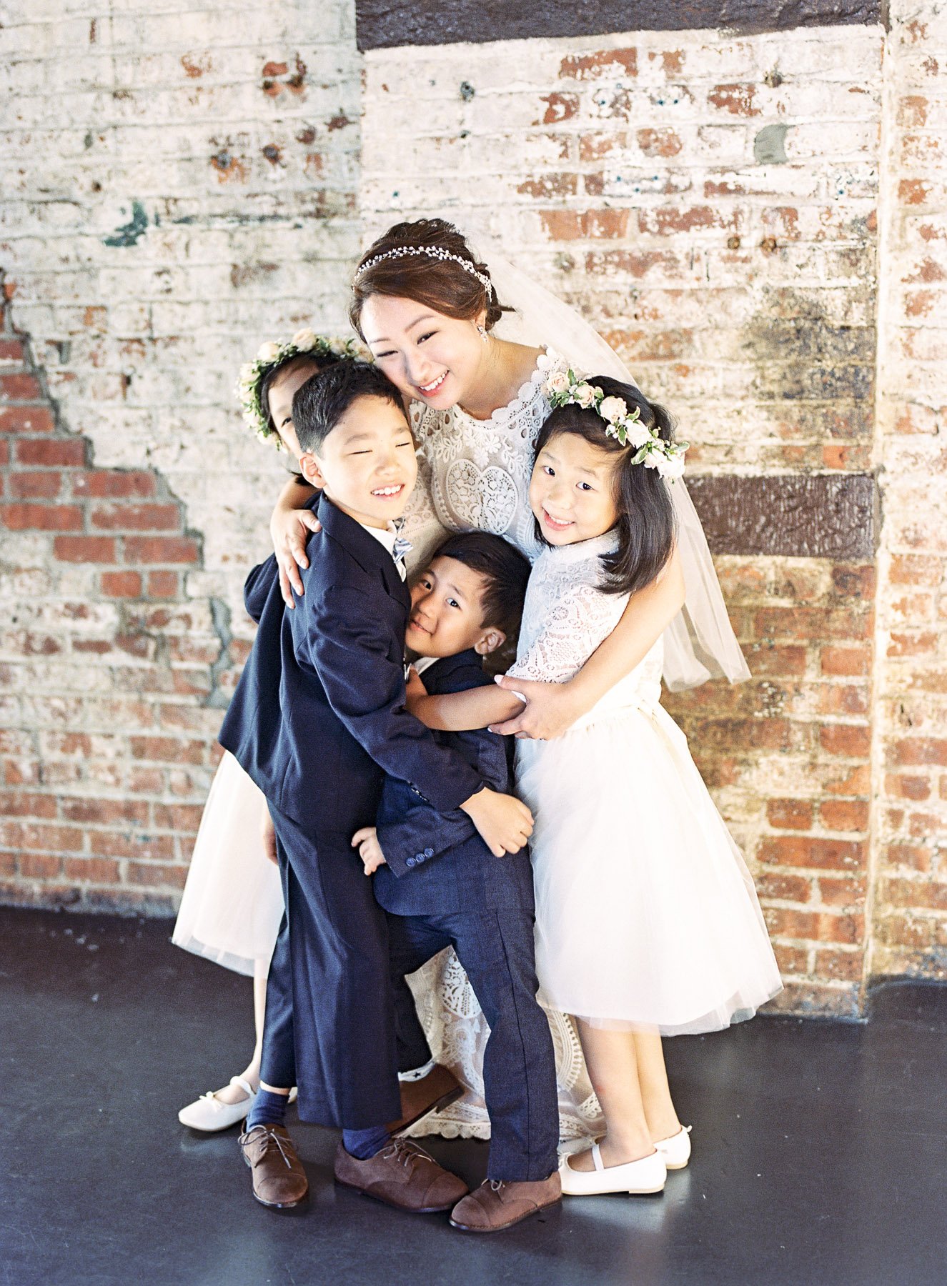 Bride with Flower Girls and Ring Bearer