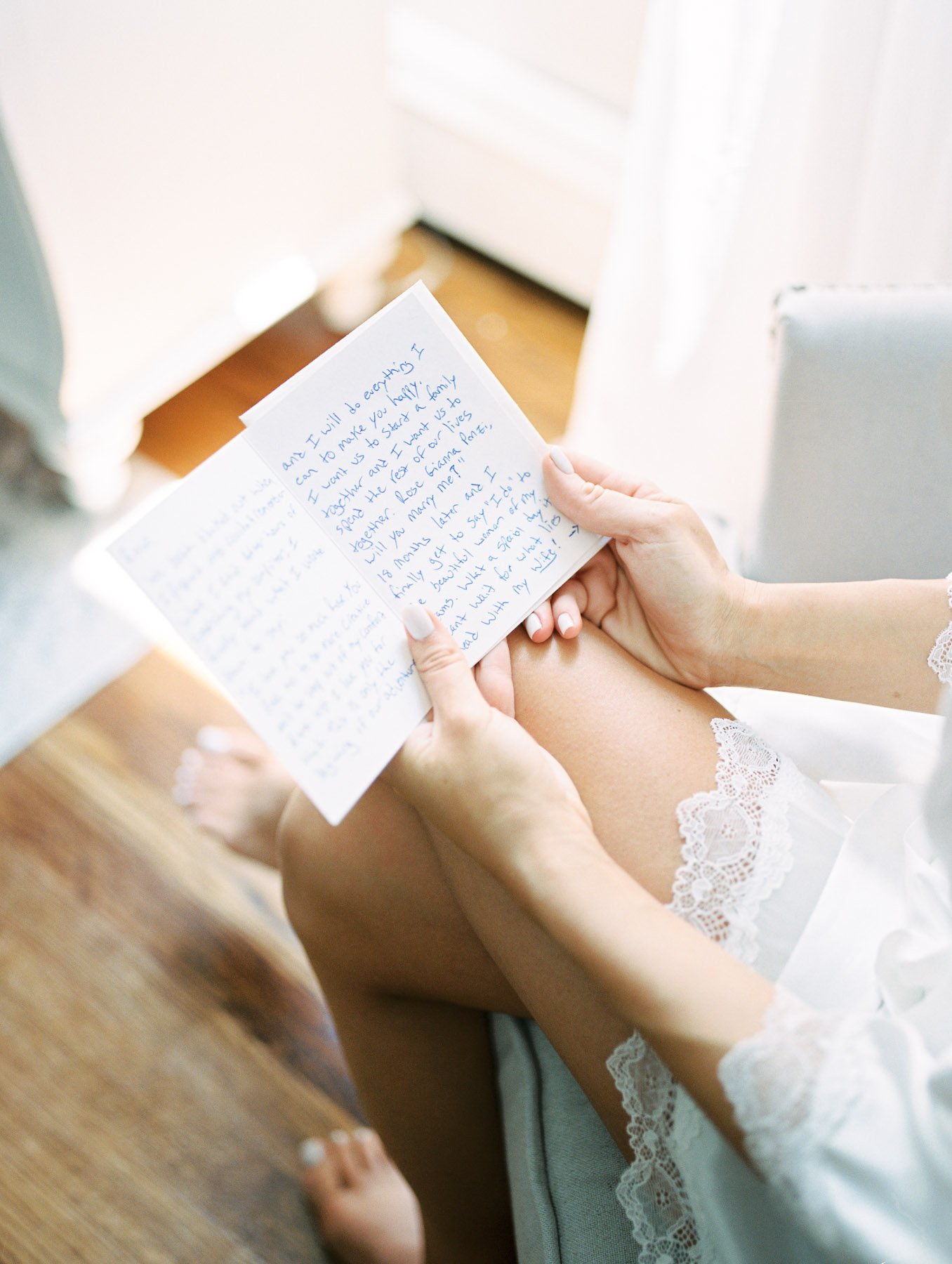 Bride Reading Letter Photo