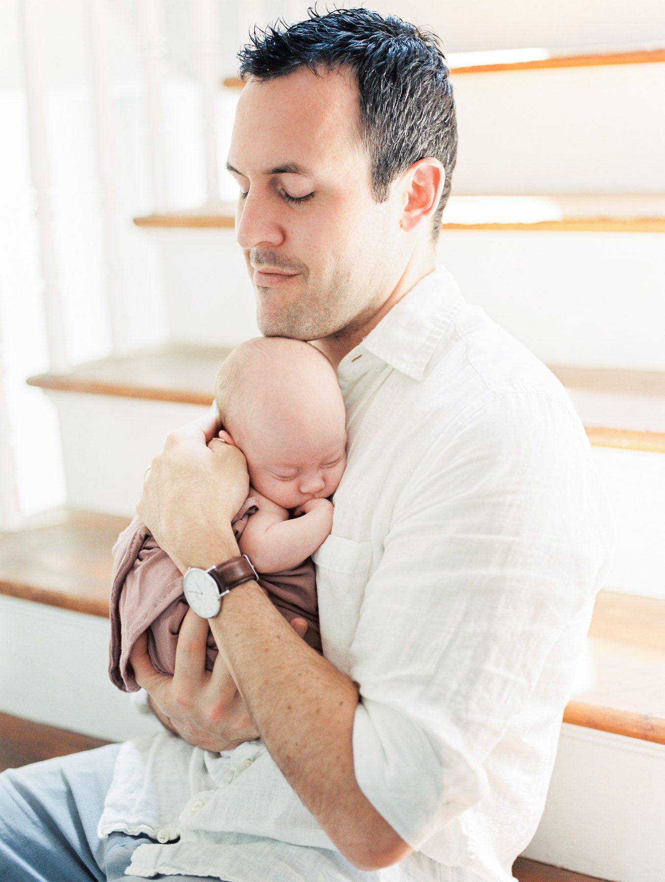 Father with Newborn Baby Photography