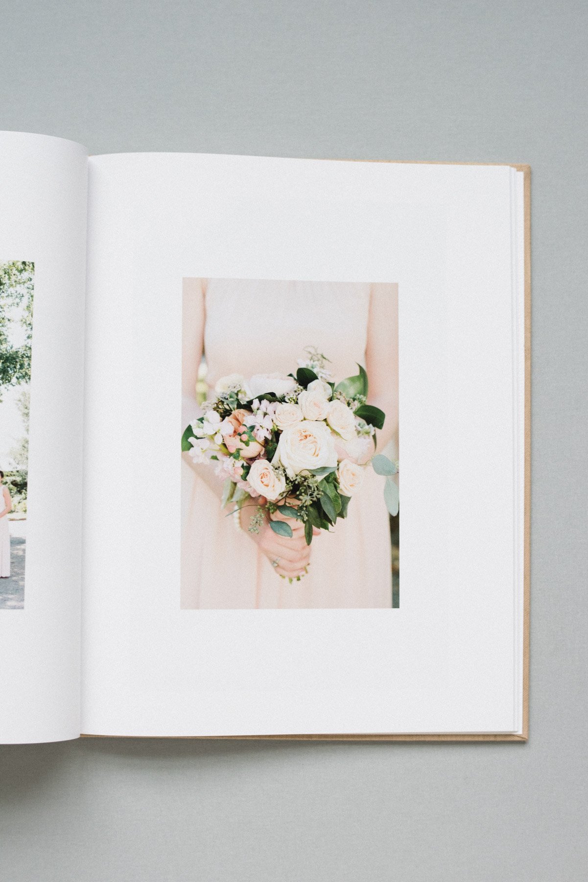 NJ Wedding Photographer Fine Art Linen Wedding Book with Magazine Style Pages