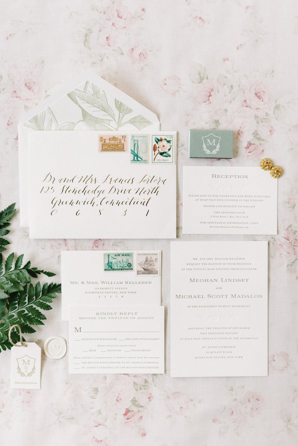 The Apawamis Club NY and NJ Wedding Photographer with Linen and Leaf Calligraphy