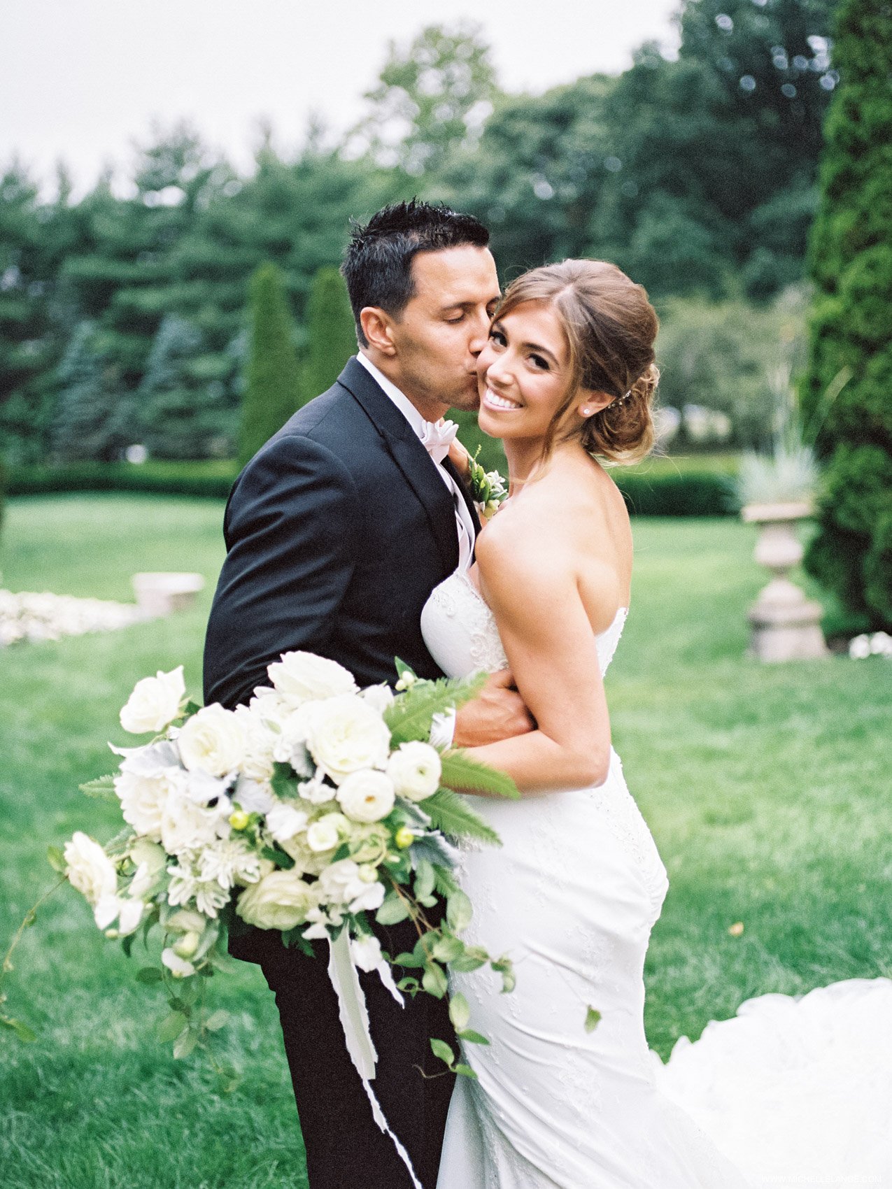 NY Wedding Photographer with Bride and Groom at The Calrtun