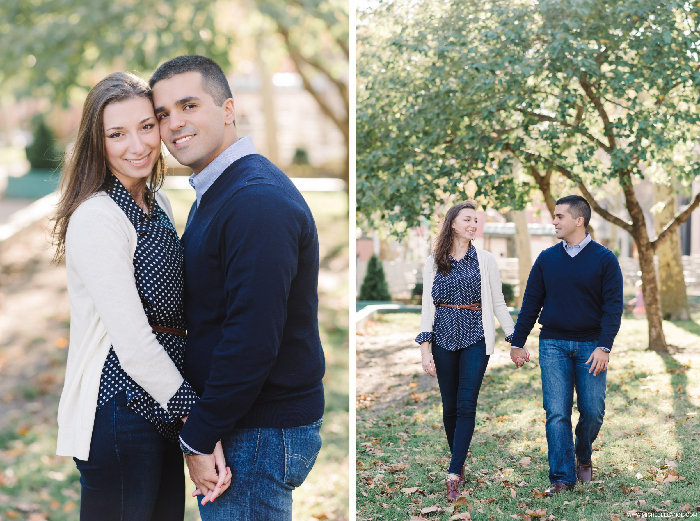 Hoboken Waterfront Fall Engagement