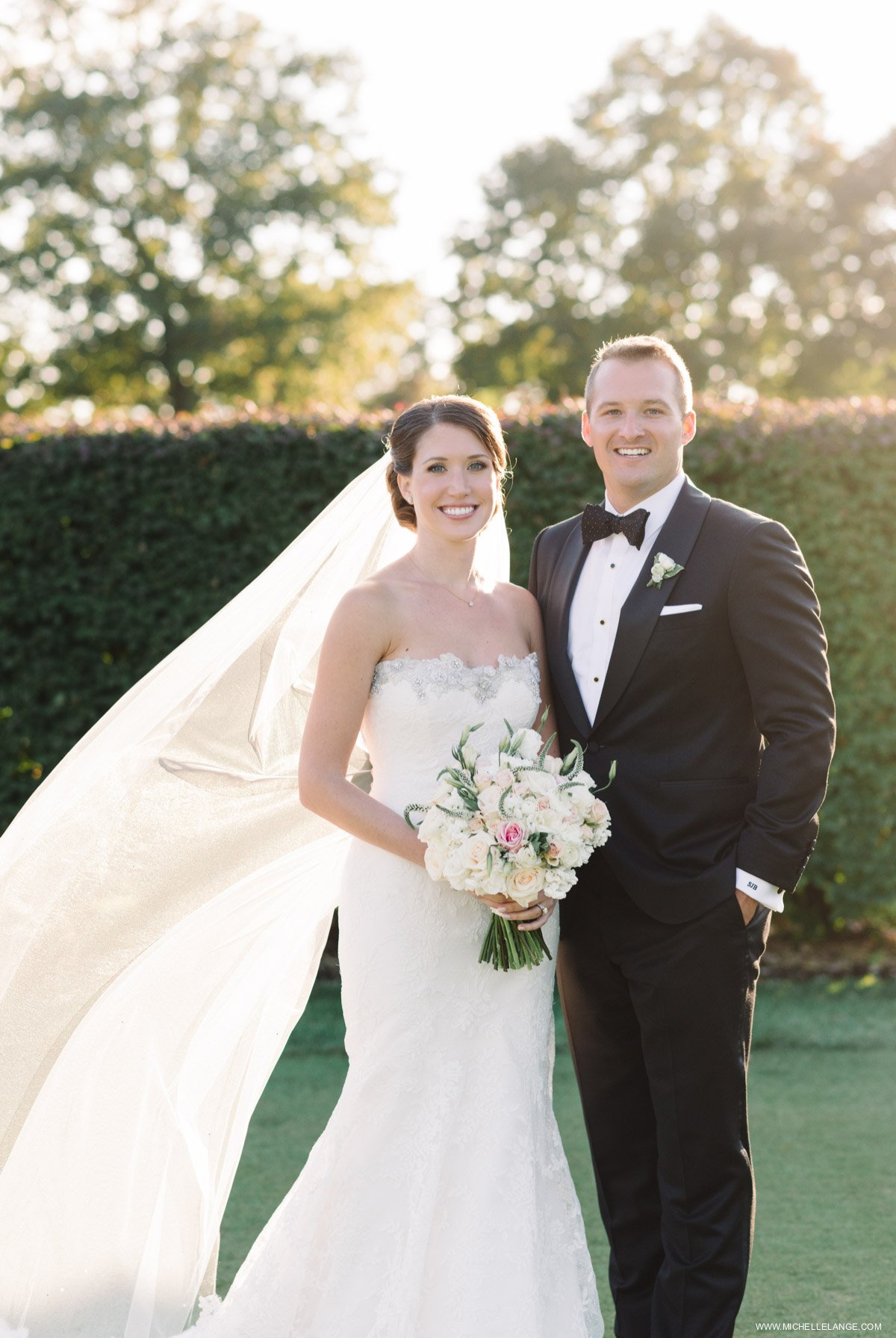 Bride and Groom Portrait Riverhouse at Rumson Country Club Wedding 