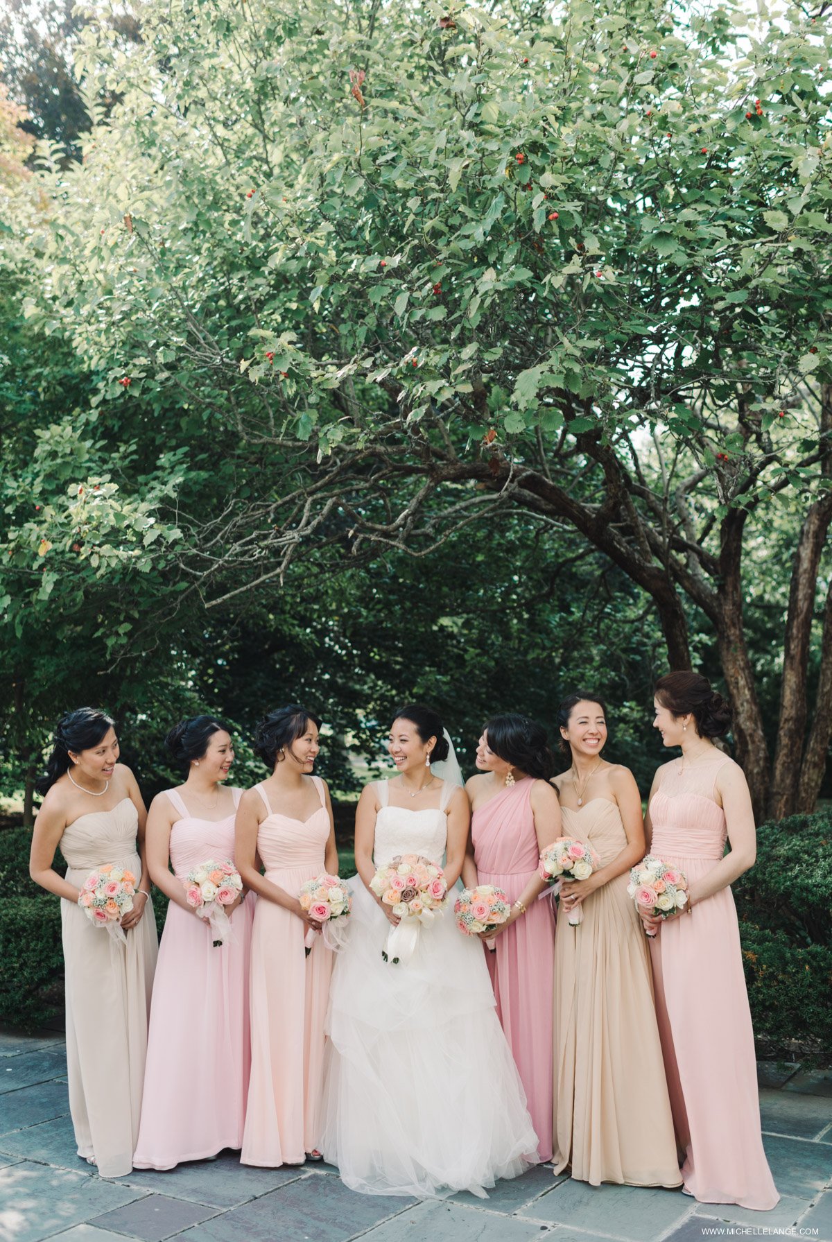 Mismatched Bridesmaids Dresses at The Carltun in Long Island