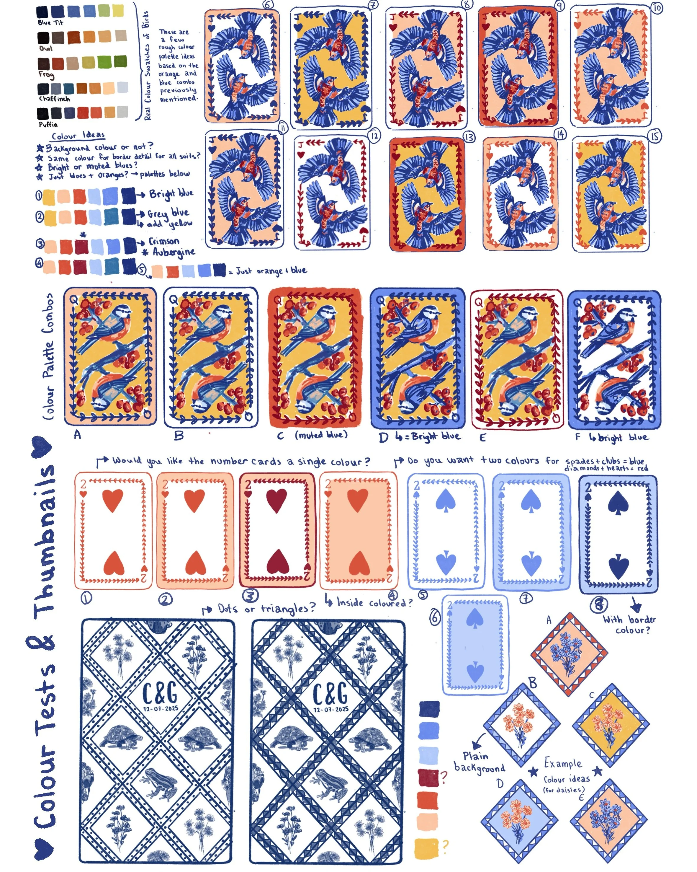 Hand-drawn illustrated deck of playing cards Alice Mawdsley