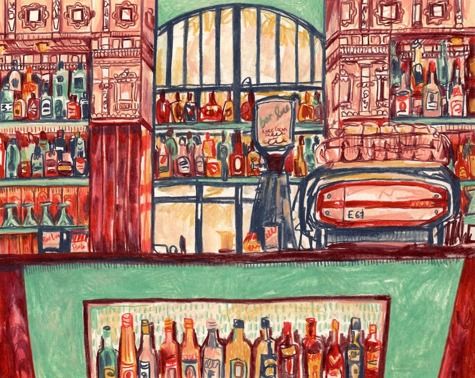 Milan Bar Luce - Alice Mawdsley coloured pencil on location illustration copy.jpg