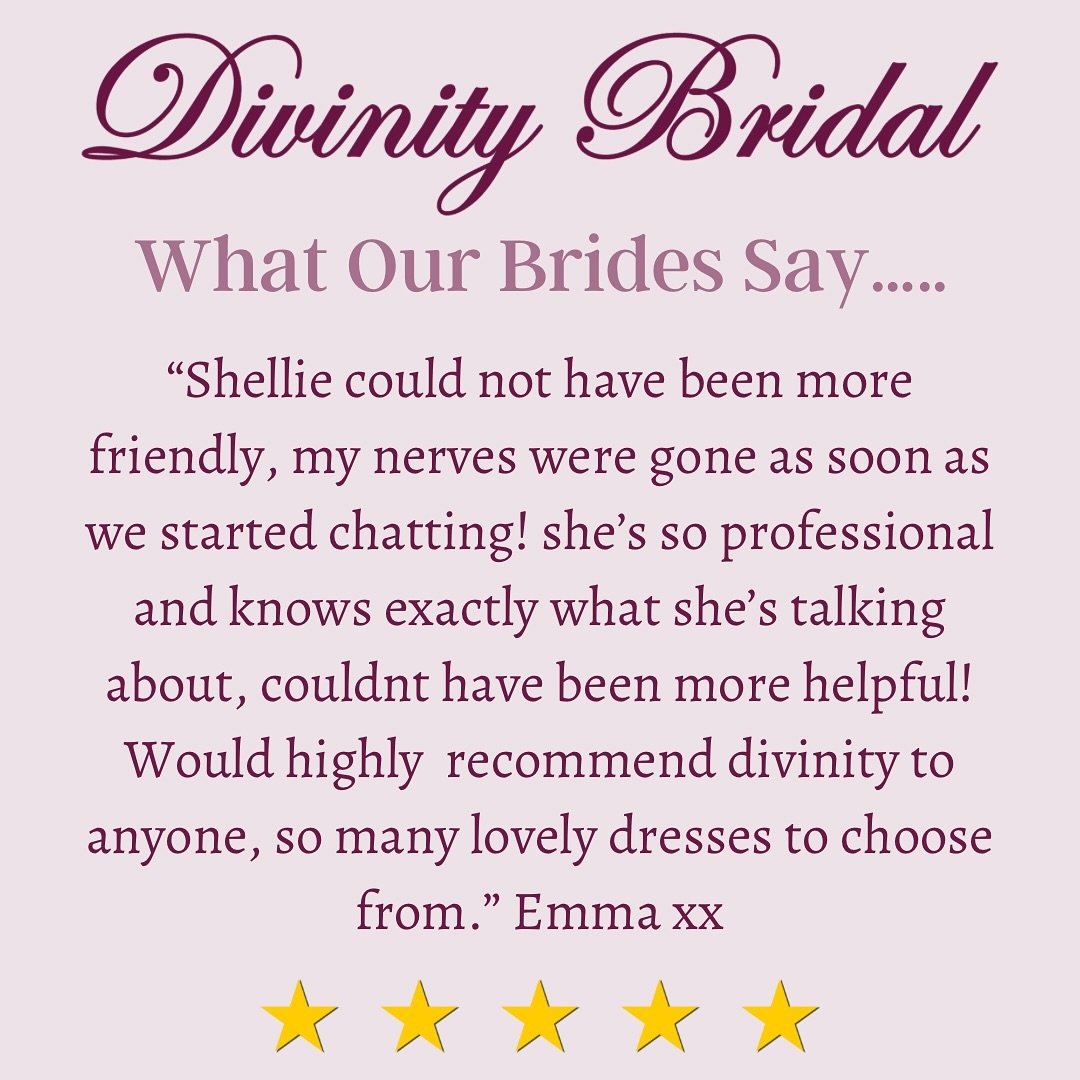 A huge thank you to our amazing bride, Emma, for this wonderful review! 🌟

Emma, we&rsquo;re over the moon that we could make your bridal experience unforgettable and help calm those nerves! At Divinity Bridal, we&rsquo;re all about creating a fun a