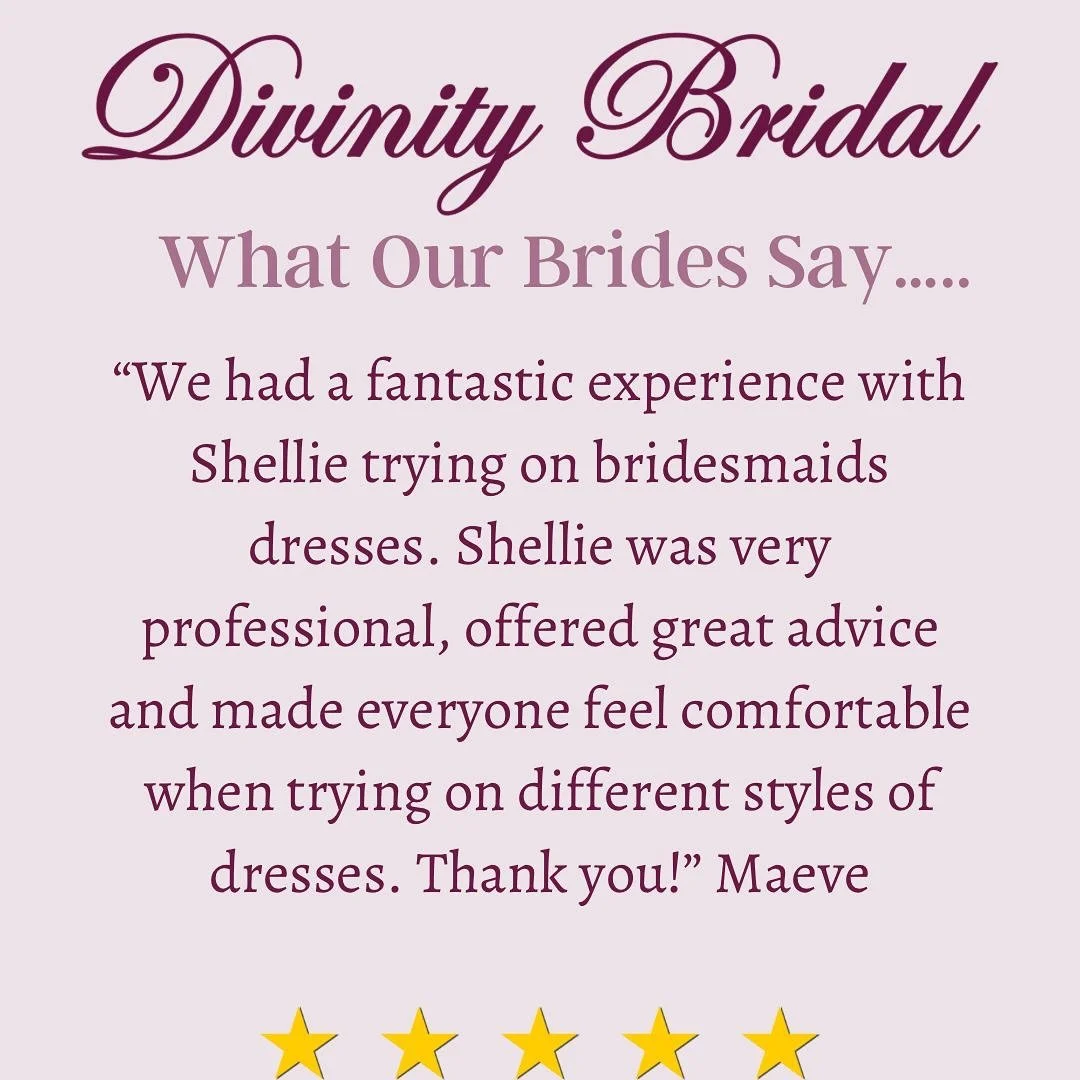 A huge thank you to the lovely Maeve for this review! 🌟

Helping you and your girls find the perfect bridesmaids&rsquo; dresses was so much fun &mdash;because what&rsquo;s better than creating those &ldquo;yes!&rdquo; moments for your bride tribe? 
