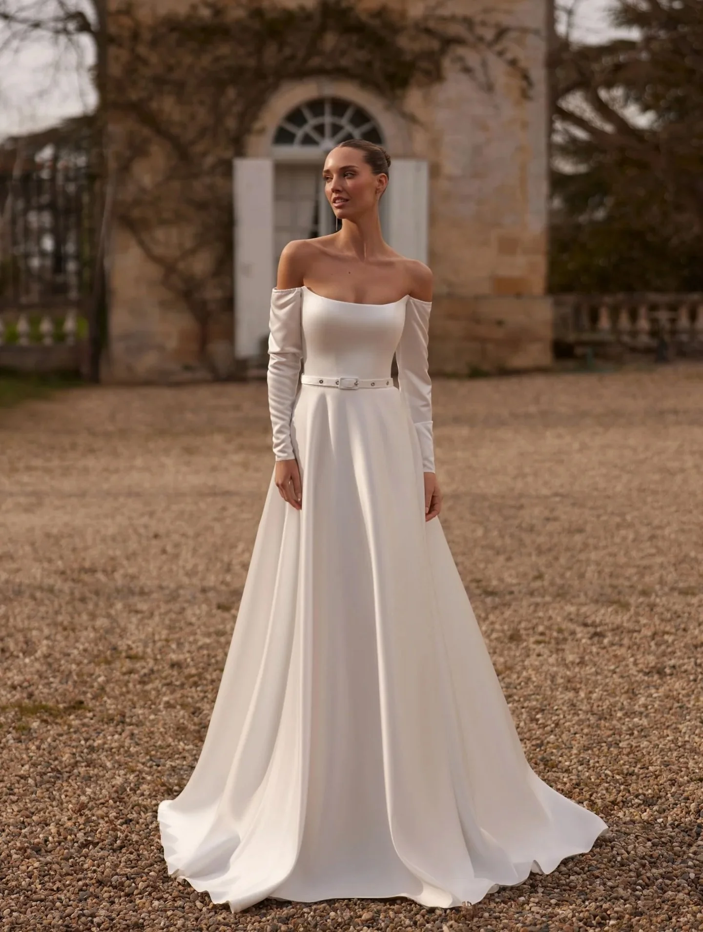 Modern, chic, and quietly romantic 🤍

Sleek off-the-shoulder sleeves, clean lines, and effortless movement&hellip; Rosaline is all about that understated elegance. 

Keep it minimal or switch it up with the floral neckline for a soft, dreamy stateme