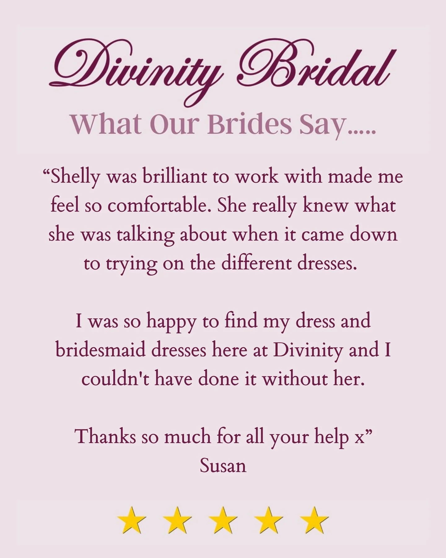 Susan, thank you for trusting us to help you find everything from your wedding dress to your bridesmaids&rsquo; dresses. Creating a space where you feel comfortable, supported, and confident while figuring out what works for you and your girls is alw