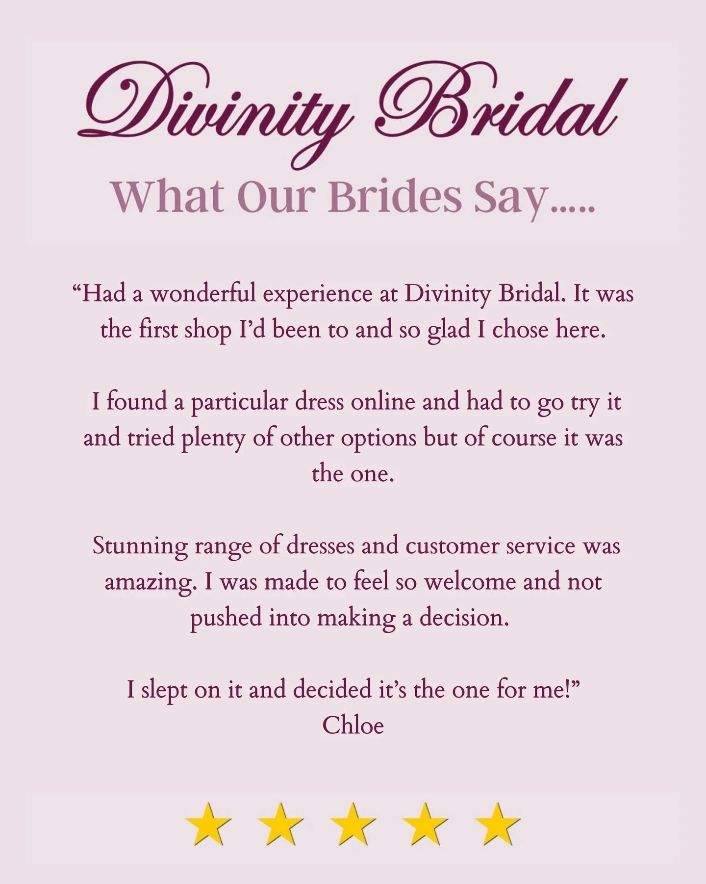 Chloe 💌

We&rsquo;re so glad your first bridal appointment felt exactly how it should&hellip; relaxed, welcoming, and never pressured. Being able to try on your dream dress (and a few others) and come back to the one that just felt right. There&rsqu