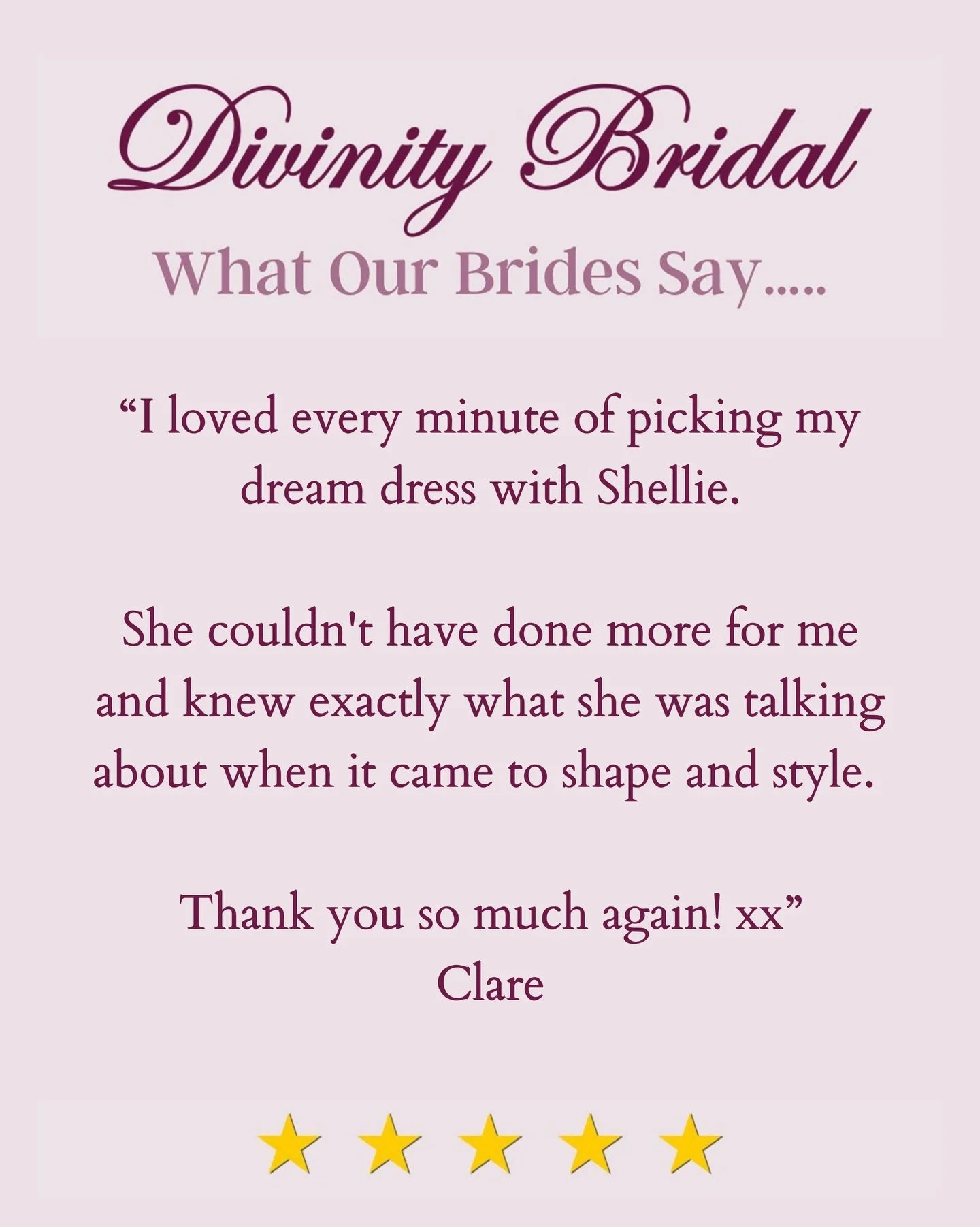Clare 🤍✨

We loved every minute of helping you find your perfect dream dress&hellip; and this means so much to us 🥹

Making sure you feel guided in the right direction is exactly what we&rsquo;re here for, and knowing you trusted us and enjoyed the