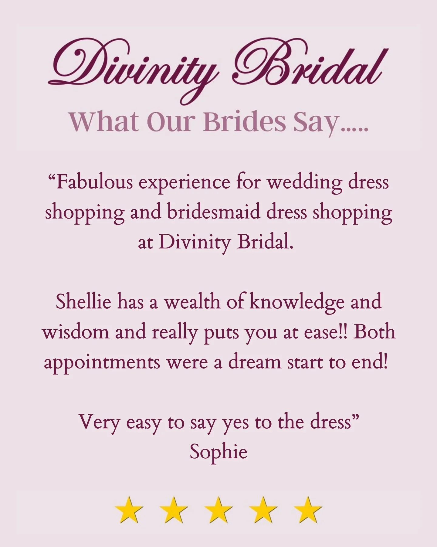 This is exactly how we want every appointment to feel!

From your wedding dress to your bridesmaids, it should feel easy, relaxed, and just right from start to finish. Being made to feel at ease, guided with experience, and actually enjoying the whol