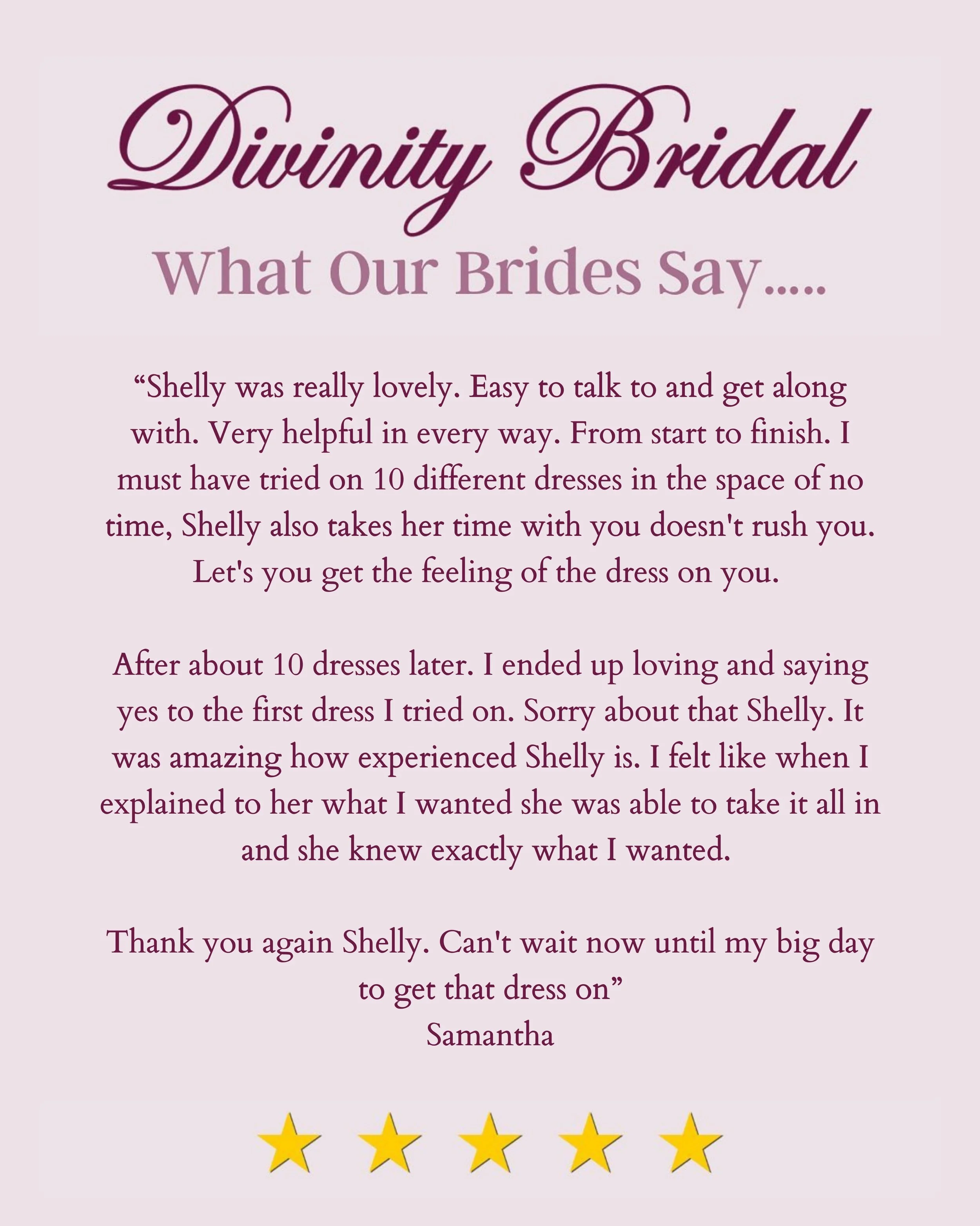 This is what bridal appointments are like with us!!

Samantha came in thinking she&rsquo;d need to try on loads of dresses&hellip; but ended up saying yes to the very first one she tried on! ✨

We went through options, took our time, no pressure, no 