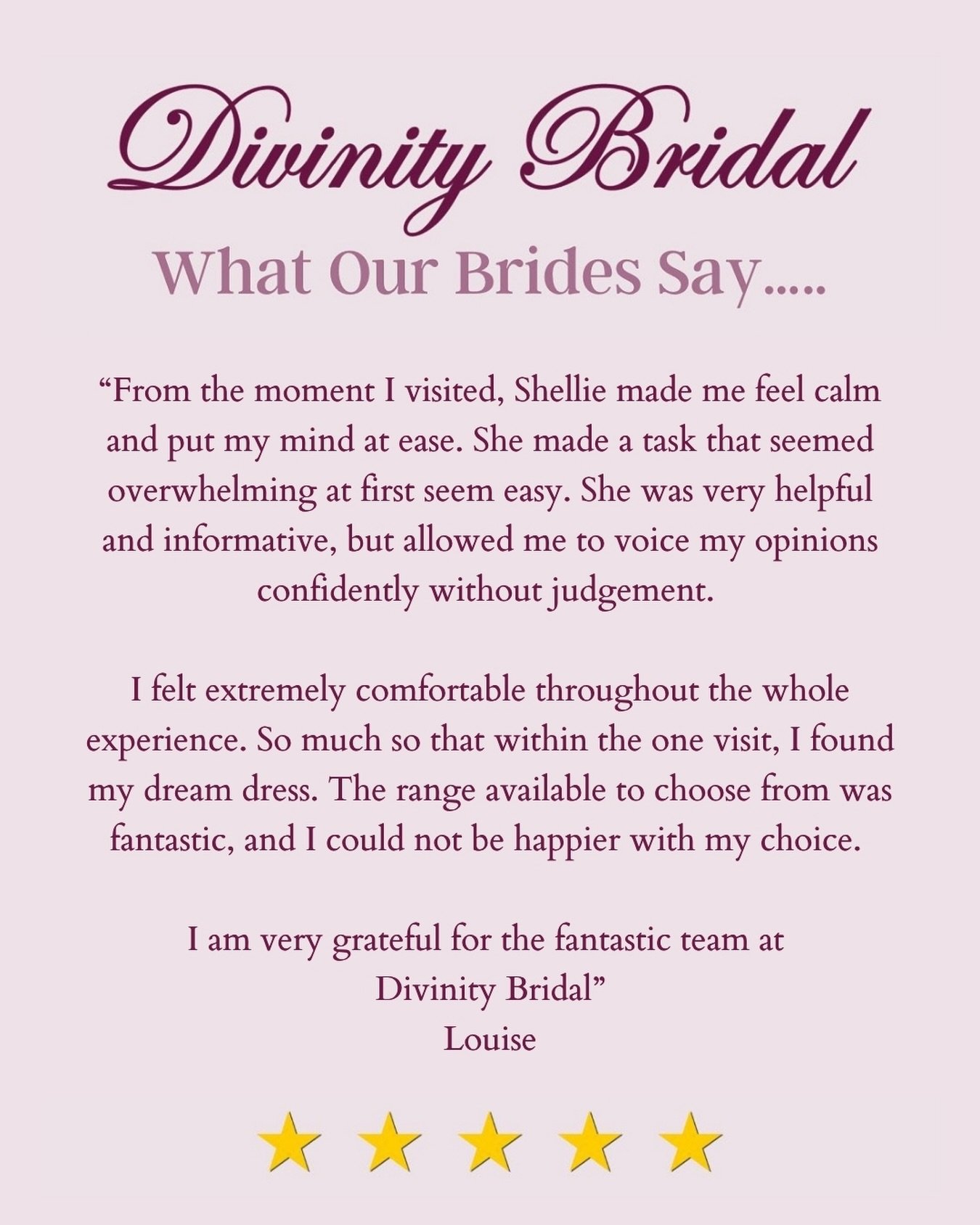 LOUISE 🤍

Louise came to us feeling a little overwhelmed by the whole idea of wedding dress shopping&hellip; and left after her very first visit having found her DREAM dress!! 🤍

For us, that&rsquo;s exactly how we want you to feel at Divinity. Com