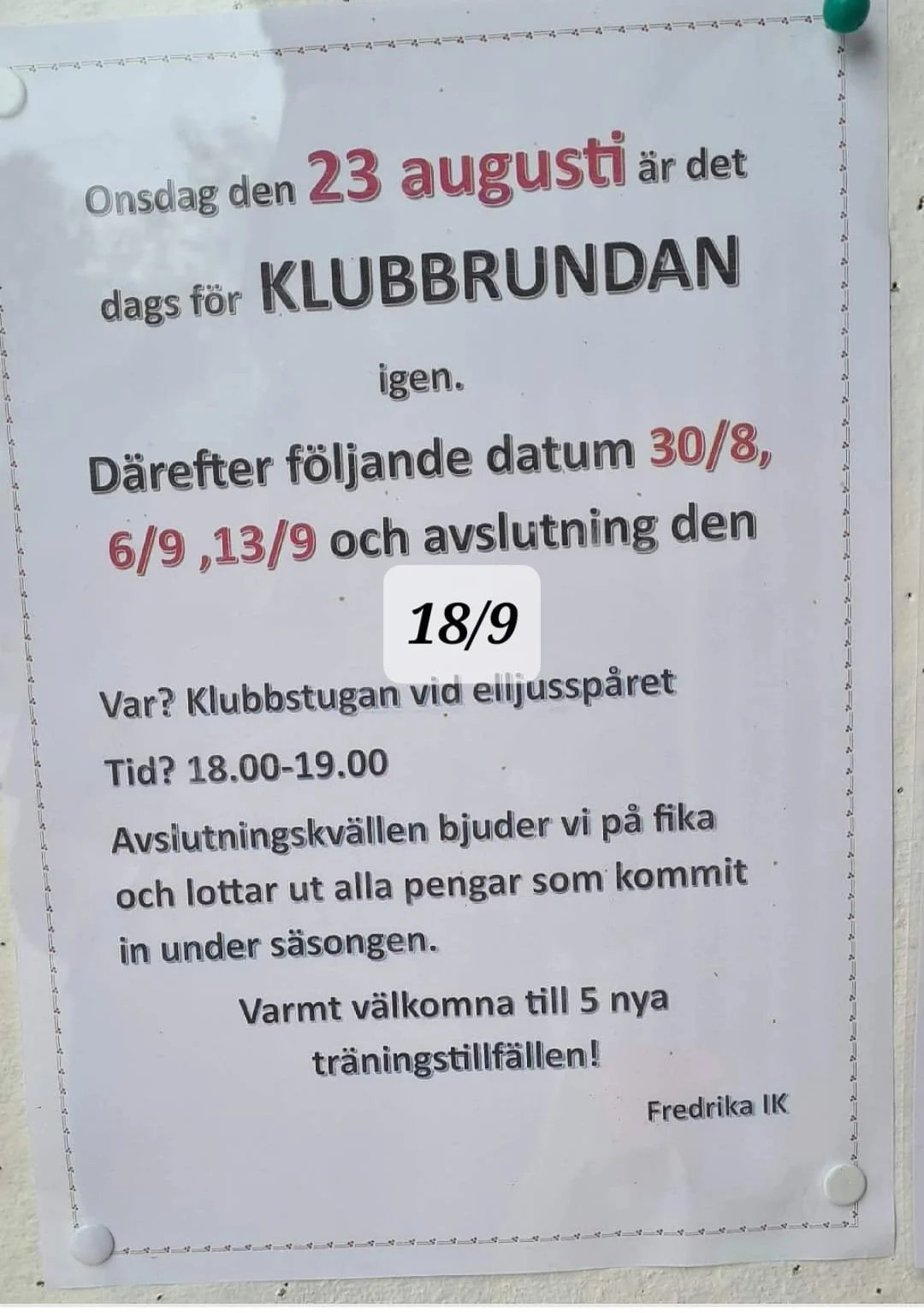 FIK Klubbrundan Avslutning