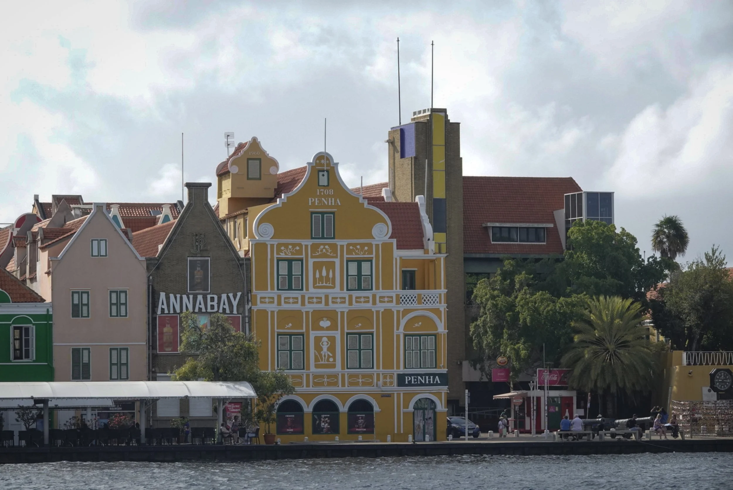 Historic Willemstad waterfront buildings near Curaçao street art district