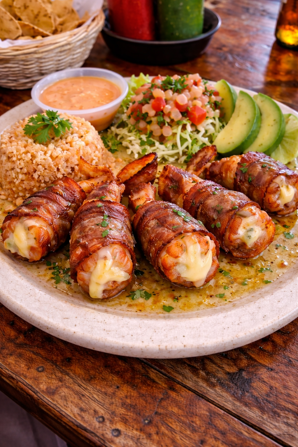 El Toro Guero's Stuffed Shrimp in San José del Cabo, Mexico.