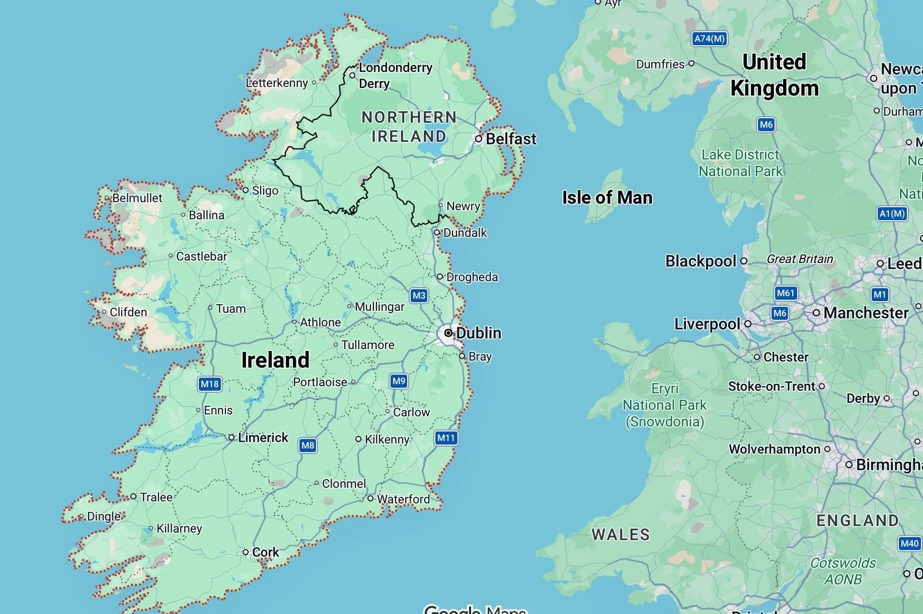 Ireland map.