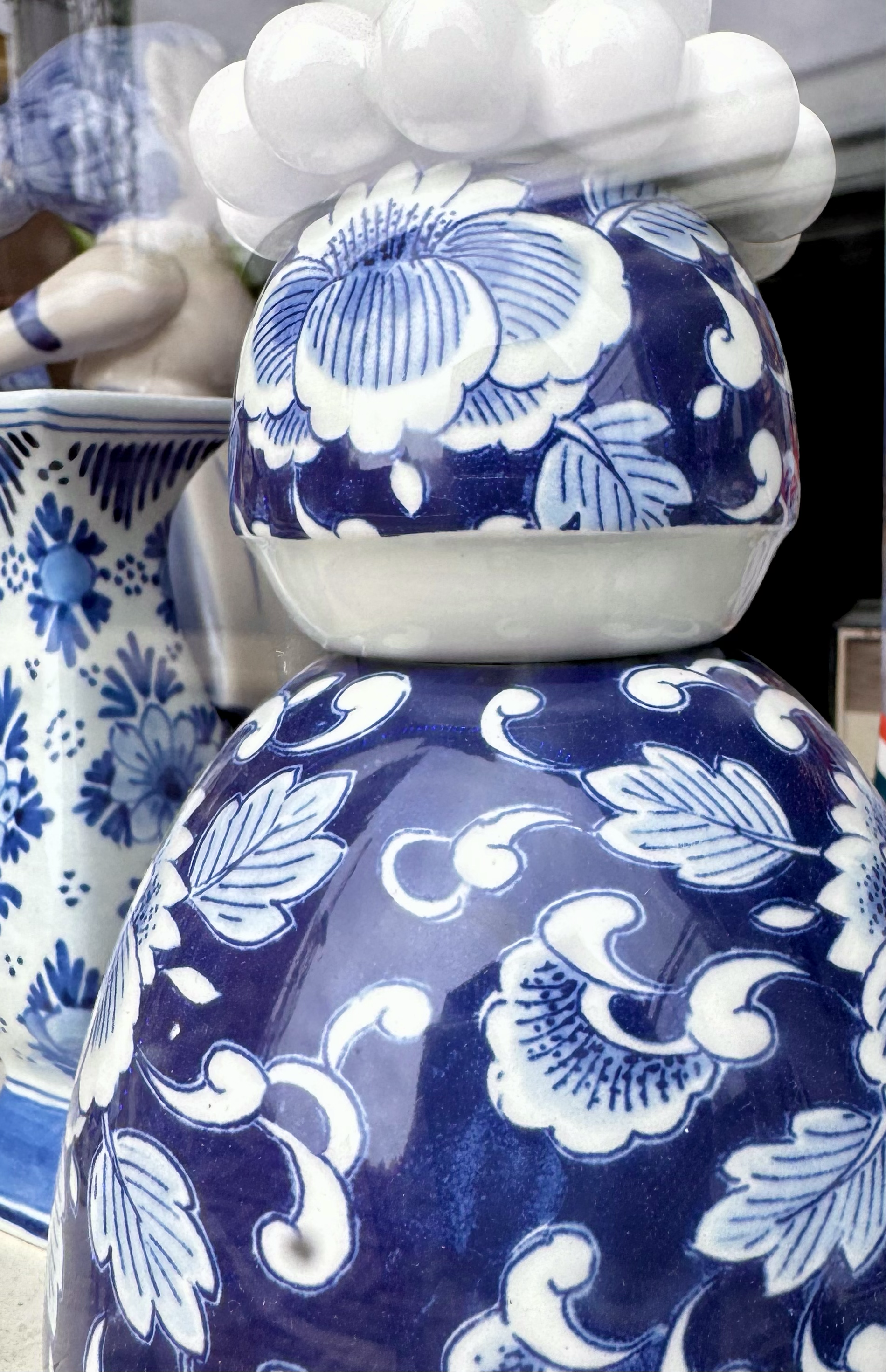 Blue and white ceramic vases and pottery