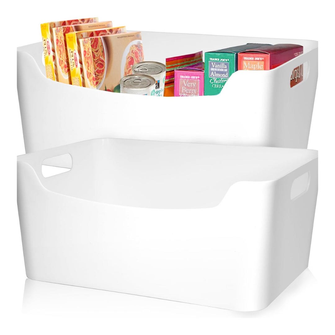 Large white bins with handles