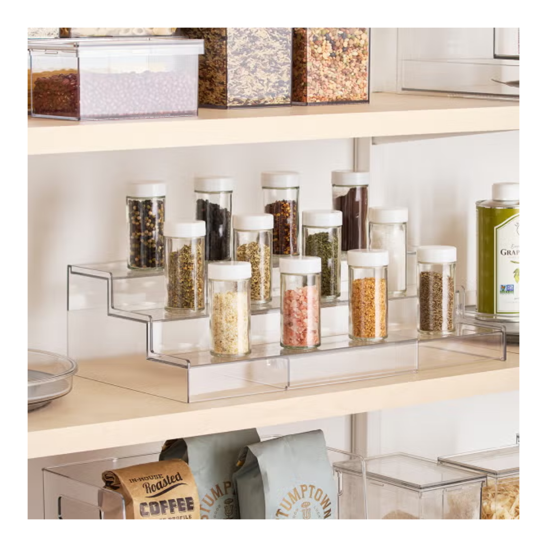 three tier expandable riser with spices