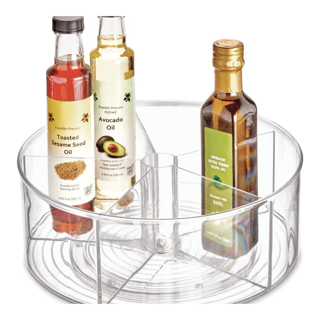 divided clear acrylic turntable