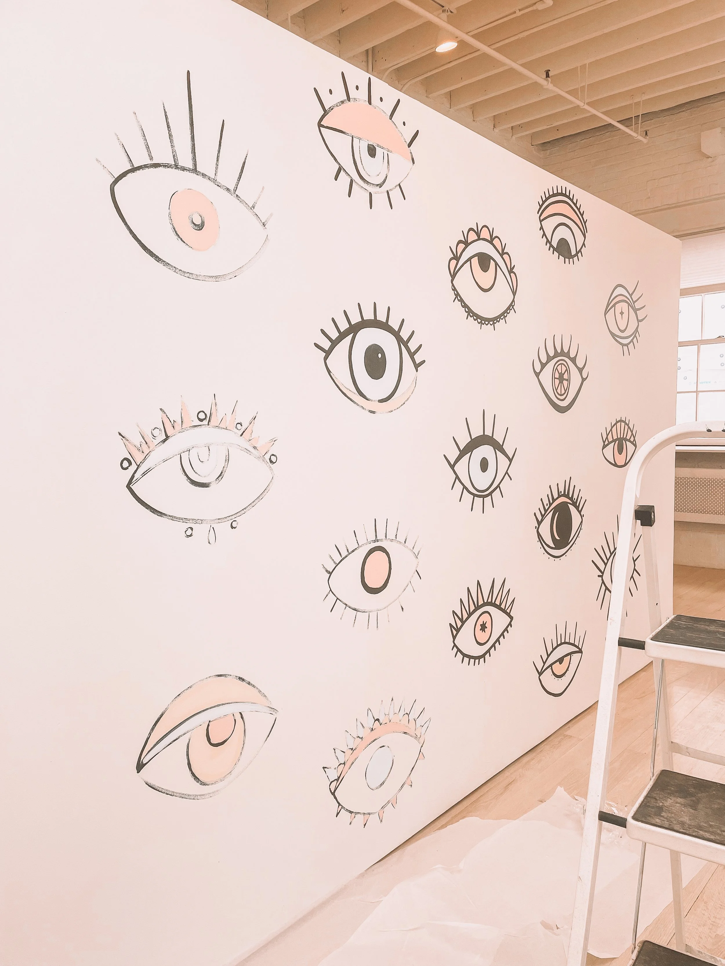 Aesthetic evil eye wall mural