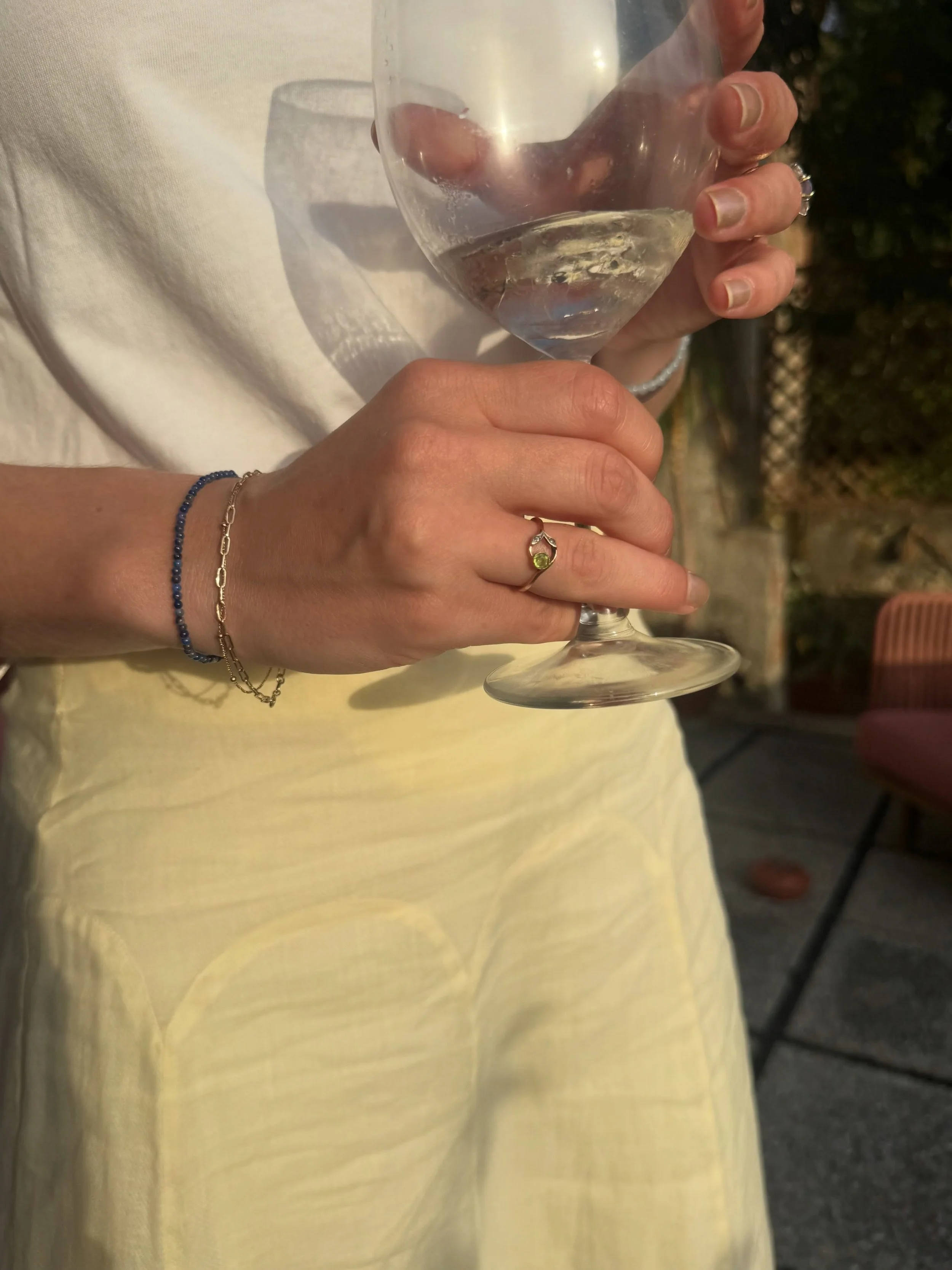 Jewellery should be lived in. It should come to dinners, holidays, celebrations and ordinary Tuesdays.

This one joined us for dinner in a Tuscan olive grove, sparkling in the evening sun.