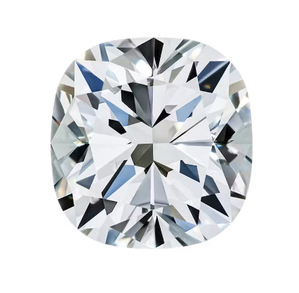 Close-up of a round, faceted diamond
