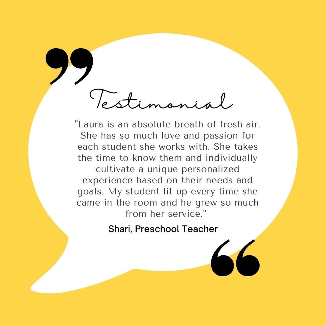 Check out this review from a preschool teacher I was able to collaborate with. When clients enjoy their therapy sessions, they make better progress. We focus on meaningful, engaging tasks as powerful tools for learning!

Ready to get back to school a