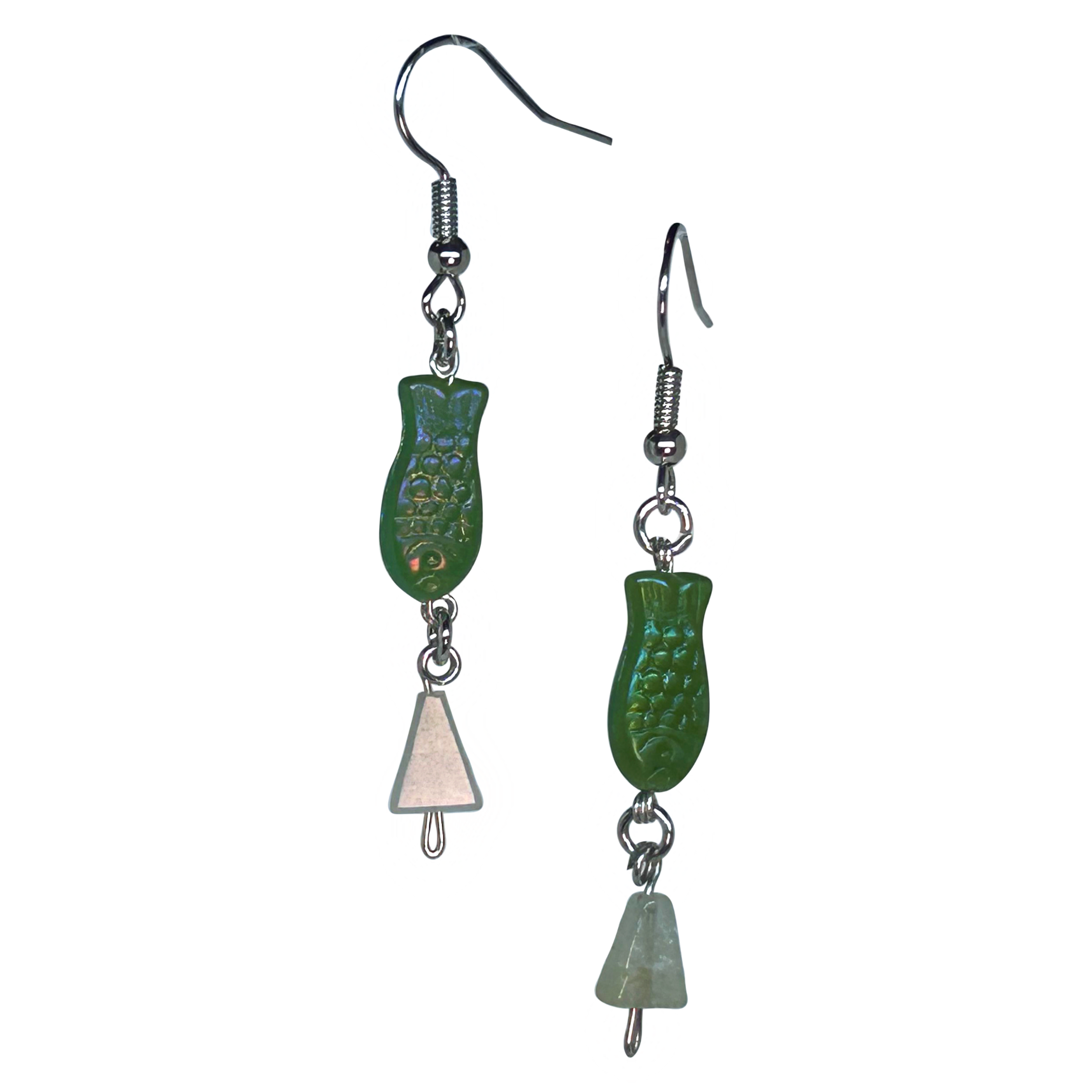 line fish earrings