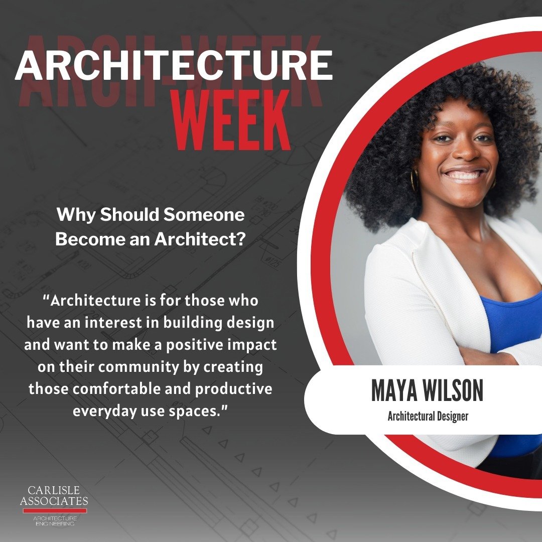 Happy #architectureweek!

Architectural Designer, Maya Wilson knew this was the path for her through her interest in building scaled models and her knack for math. She loves that architecture allows her to give back to her community.

#nationalarchit