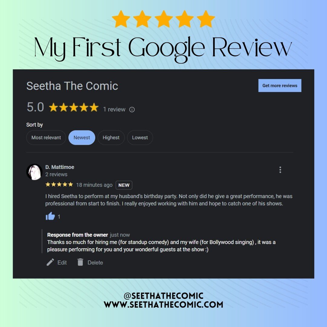 MY FIRST GOOGLE REVIEW -&gt;

You have to start somewhere :)